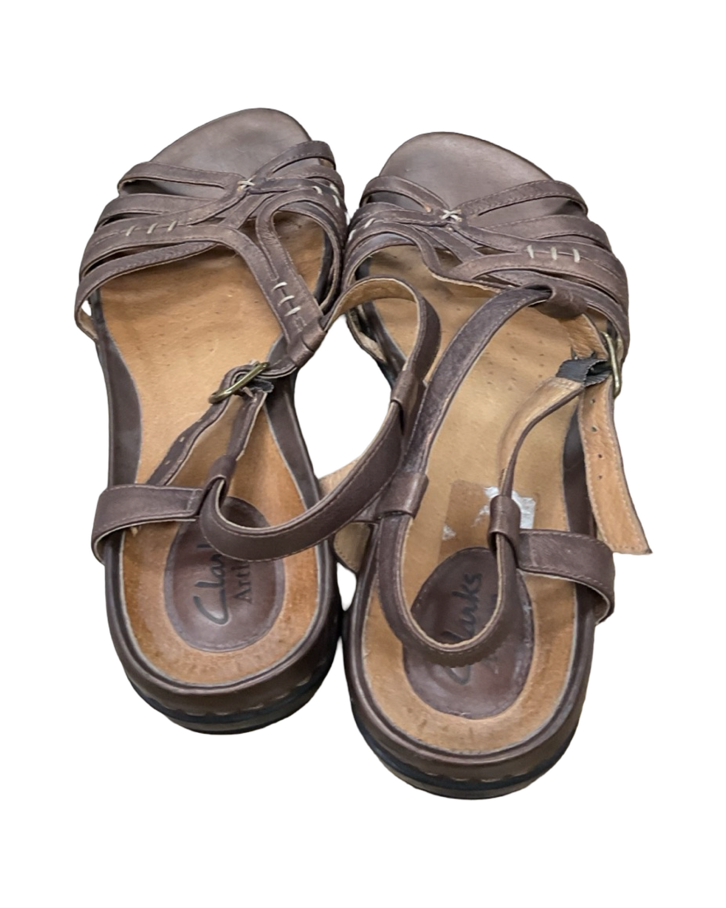 Sandals Flats By Clarks In Bronze, Size:9