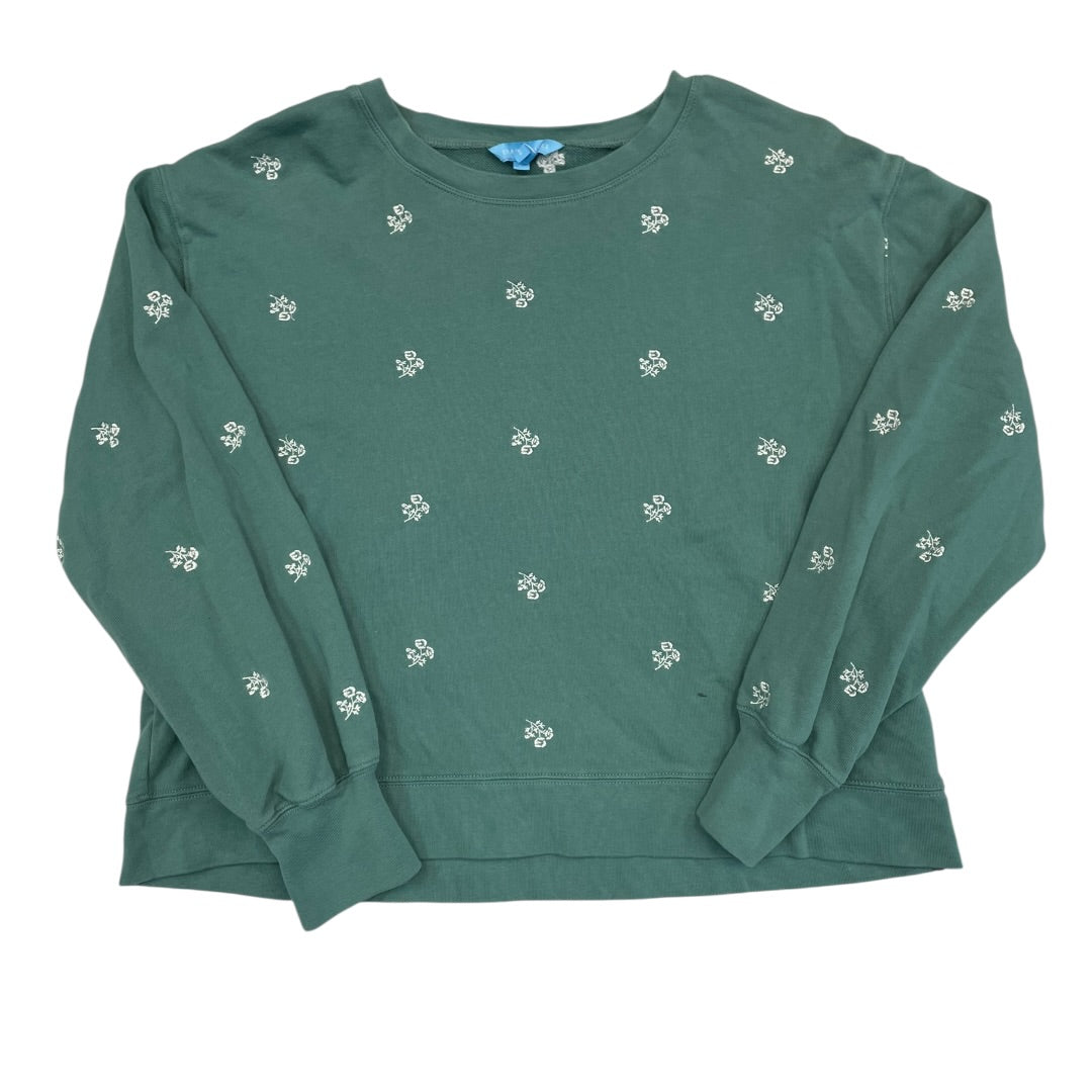 Sweatshirt Crewneck By Draper James In Green & White, Size:L