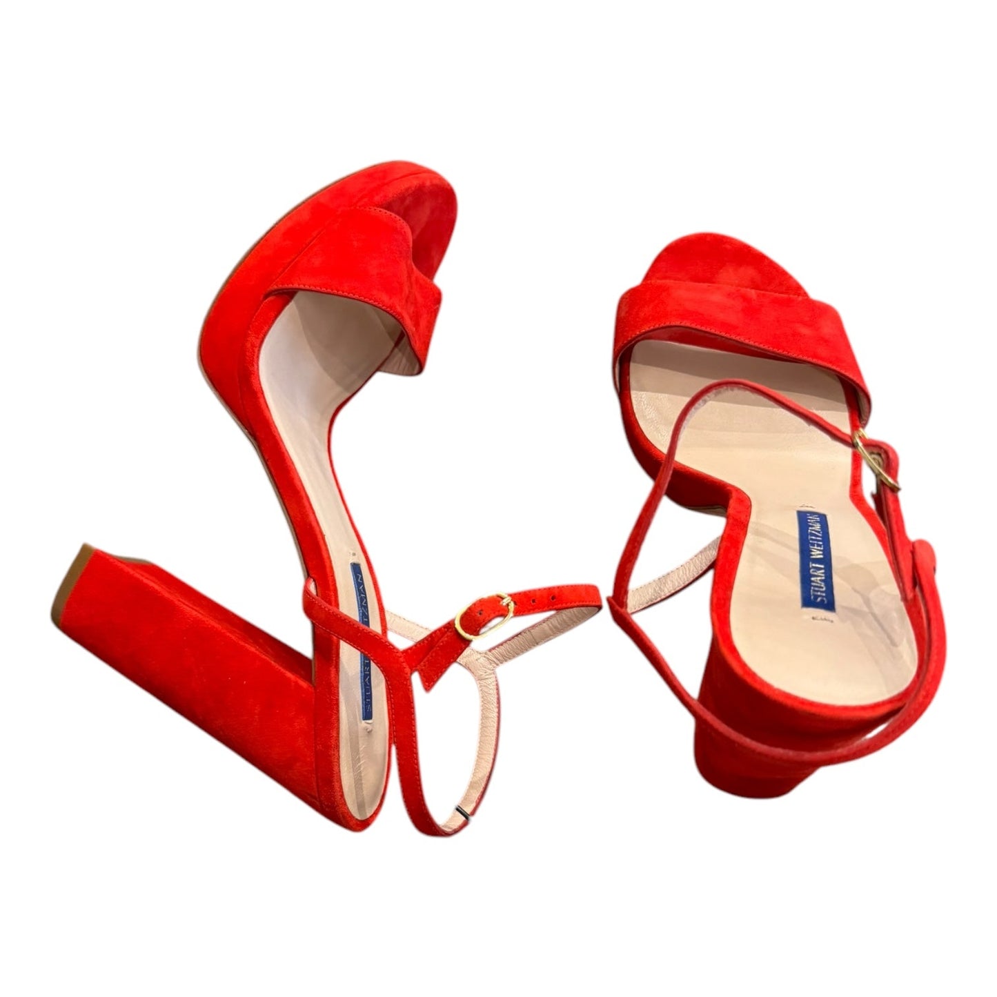 Sandals Designer By Stuart Weitzman In Red, Size:10