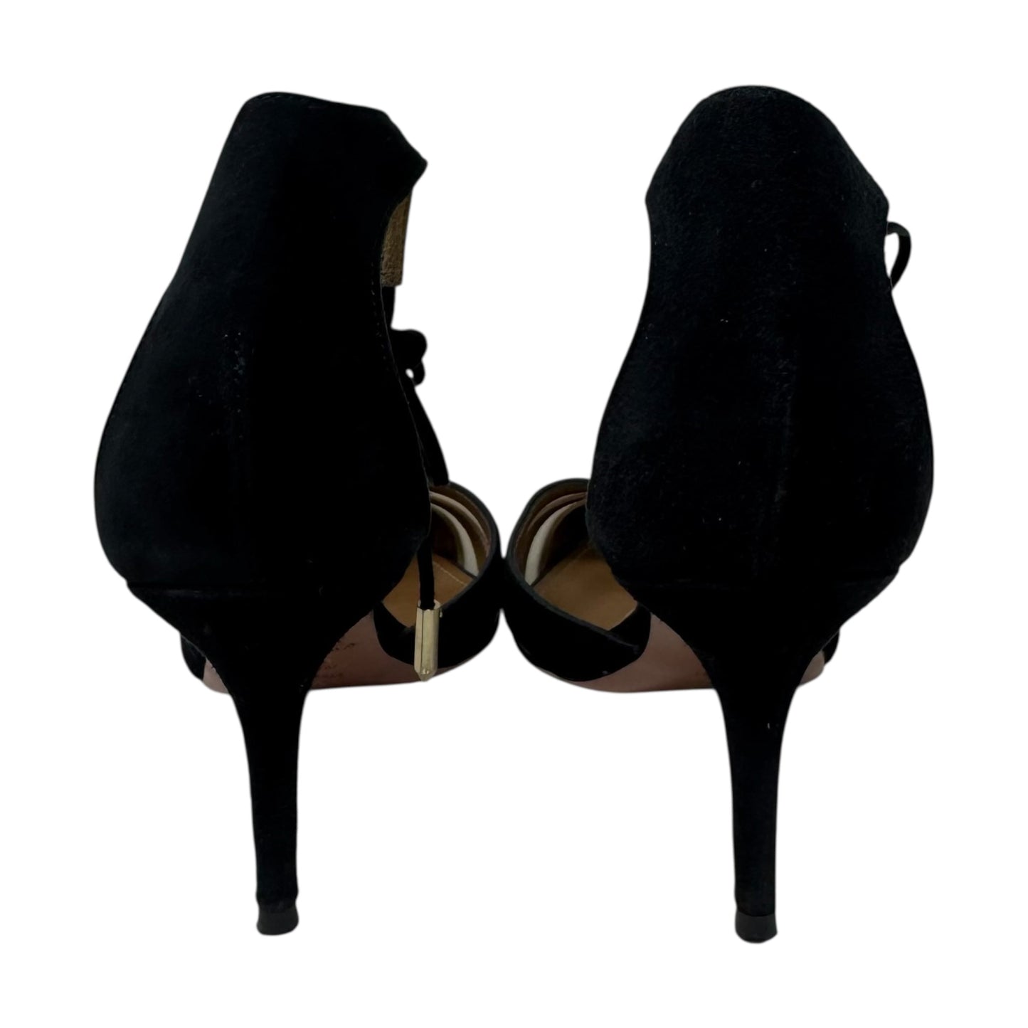 Alana Mesh & Suede D'Orsay Pumps Designer By Aquazzura In Black, Size: 6.5