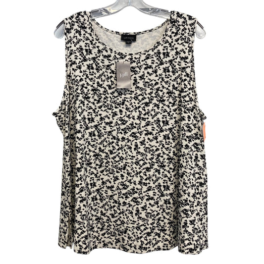 Top Sleeveless By J. Jill In Black & Cream, Size:Xl
