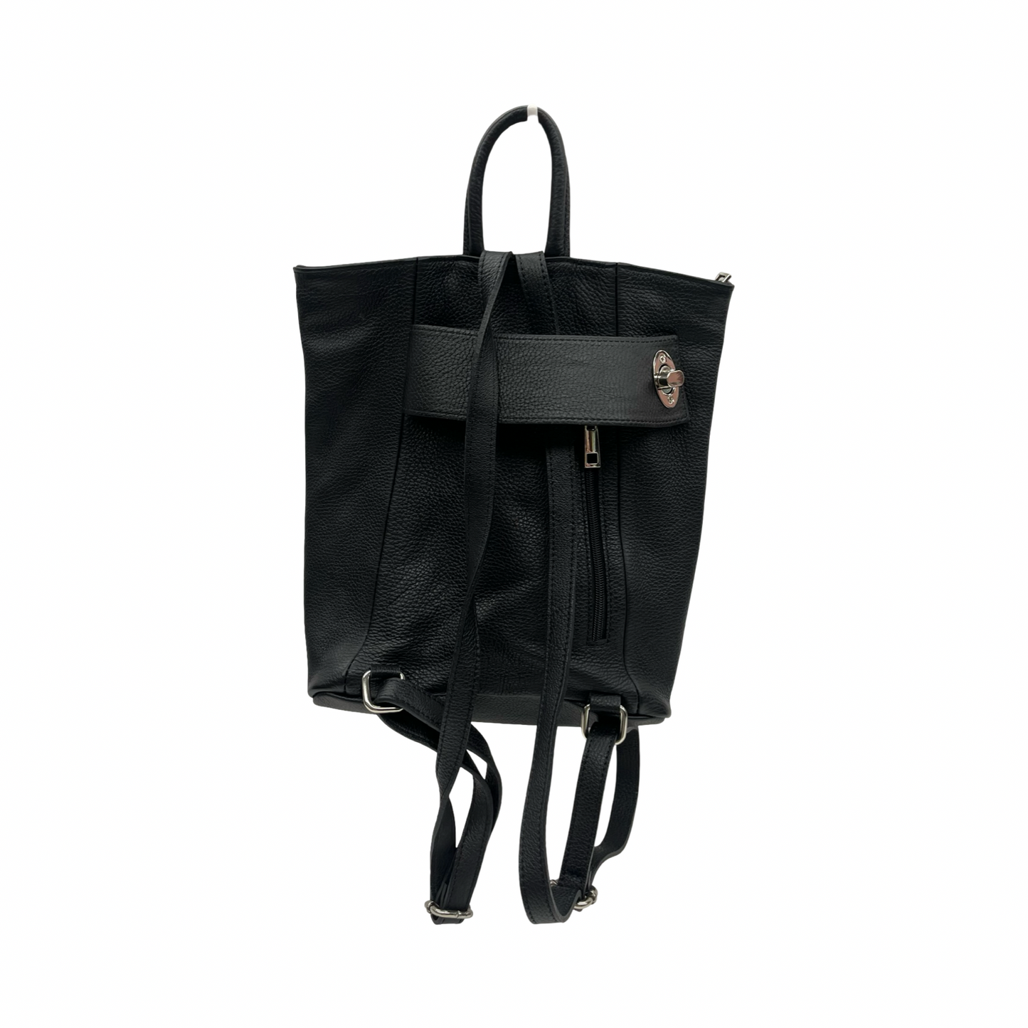 Backpack Leather By Clothes Mentor In Black, Size:Medium