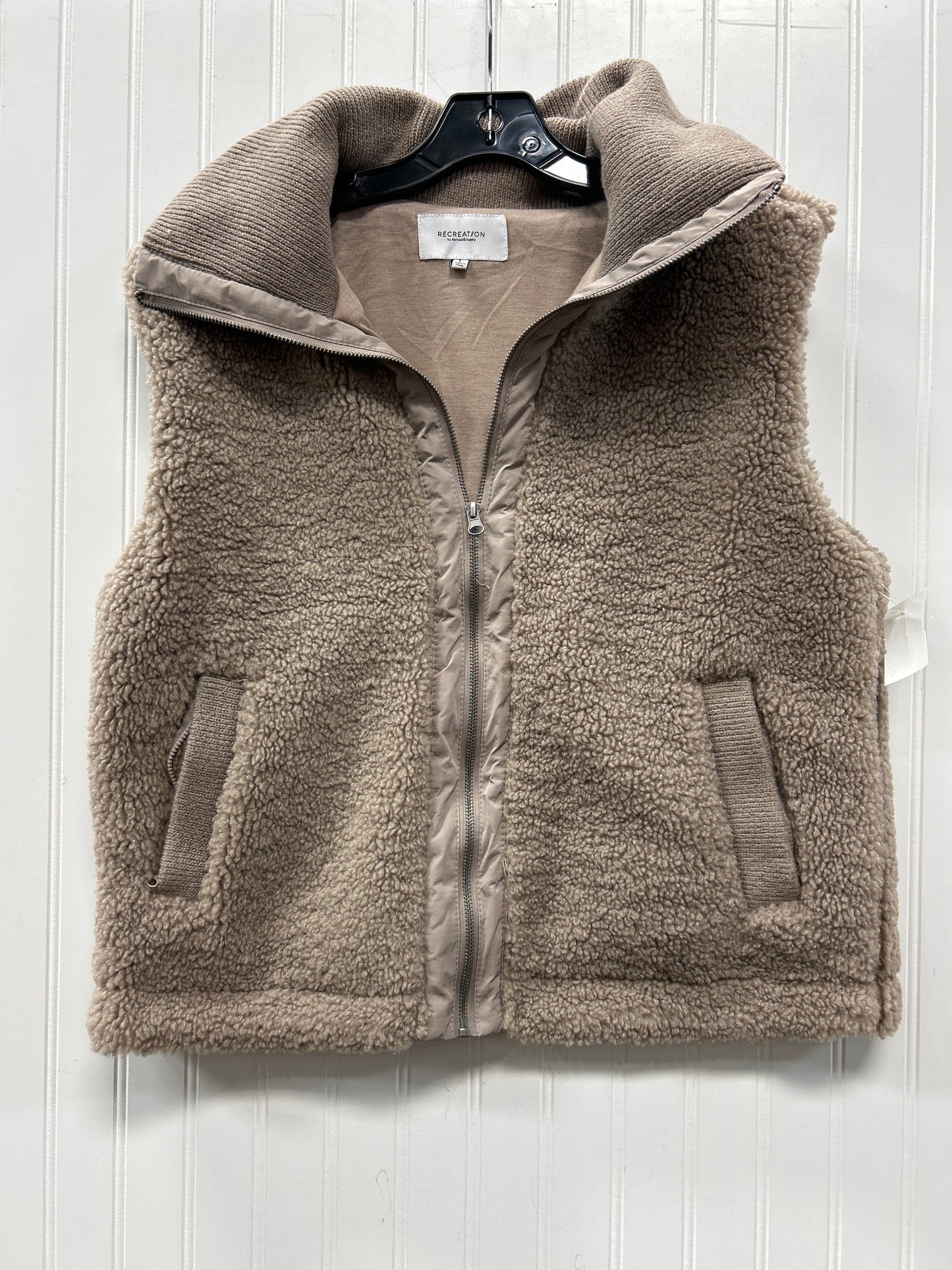 Vest Faux Fur & Sherpa By Recreations In Brown, Size:L