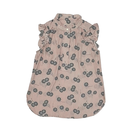 Blouse Ss By Loft In Grey & Pink, Size:Xs