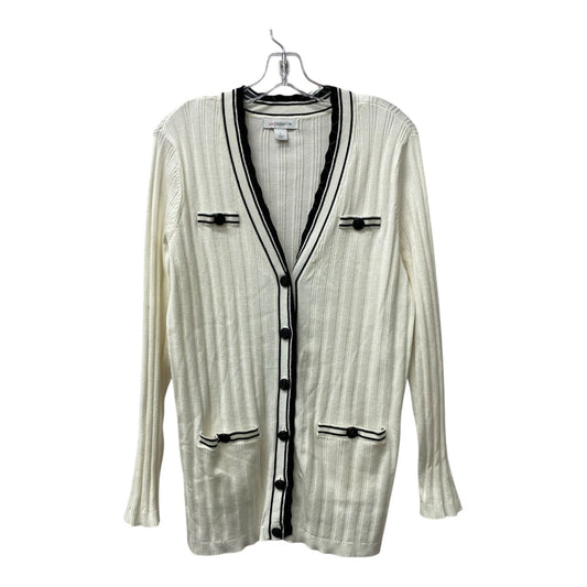 Sweater Cardigan By Liz Claiborne In White, Size:L