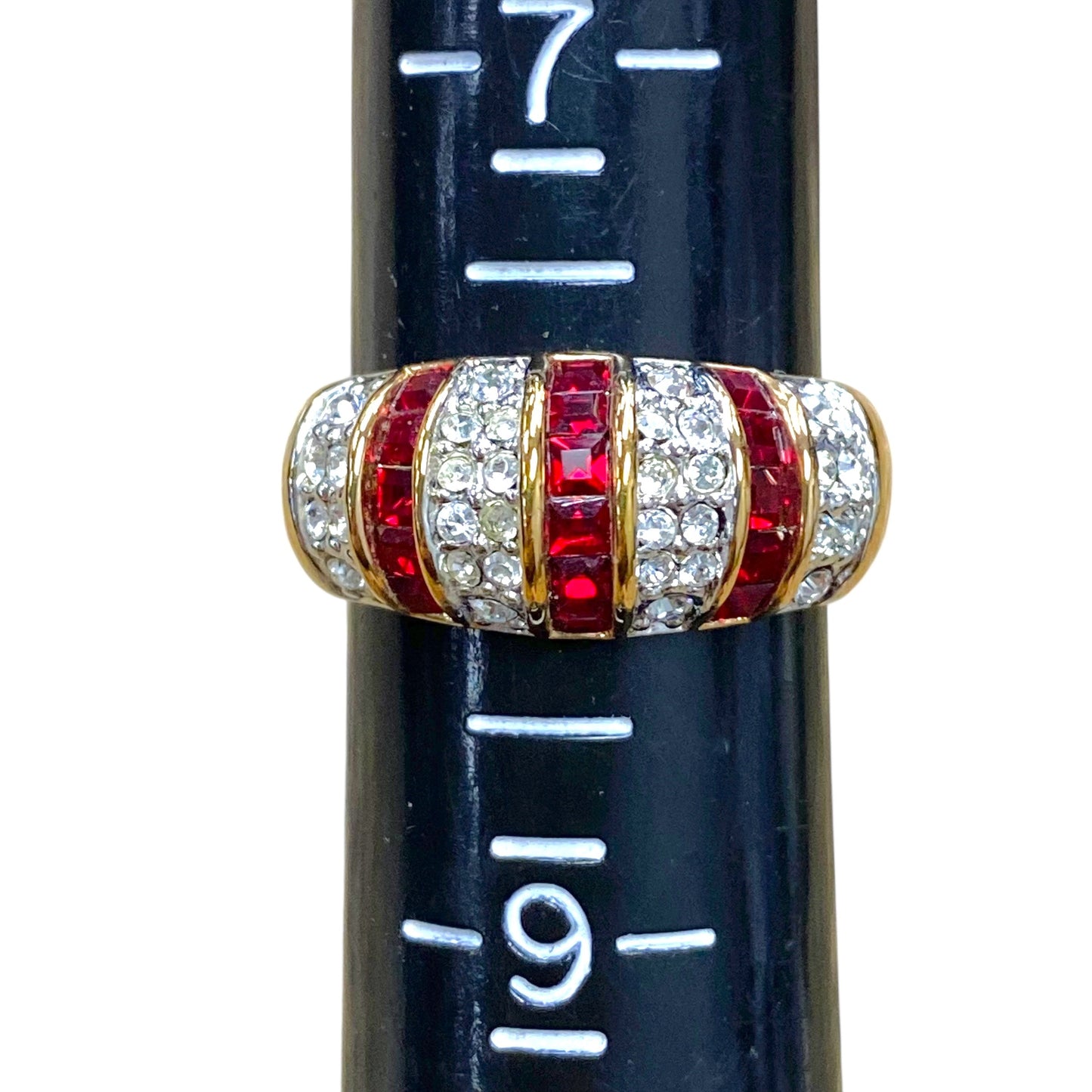 Ring Statement By Cmc In Gold & Red, Size:8