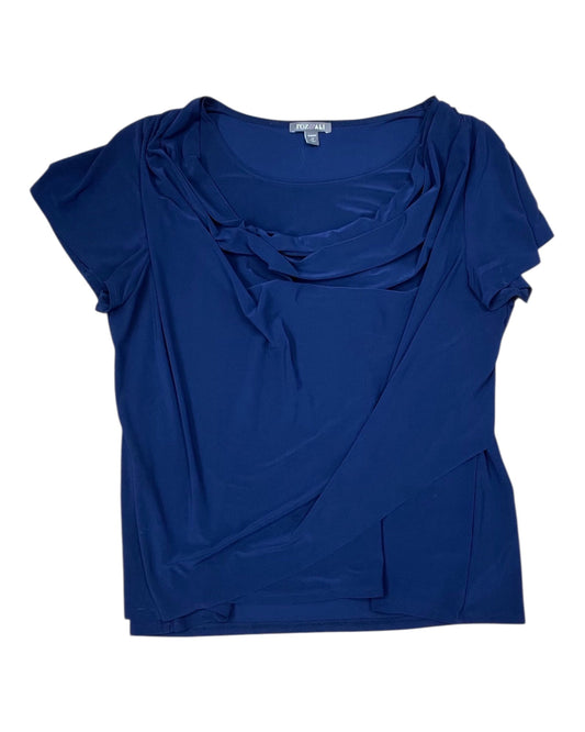 Top Ss By Roz And Ali In Navy, Size:1X