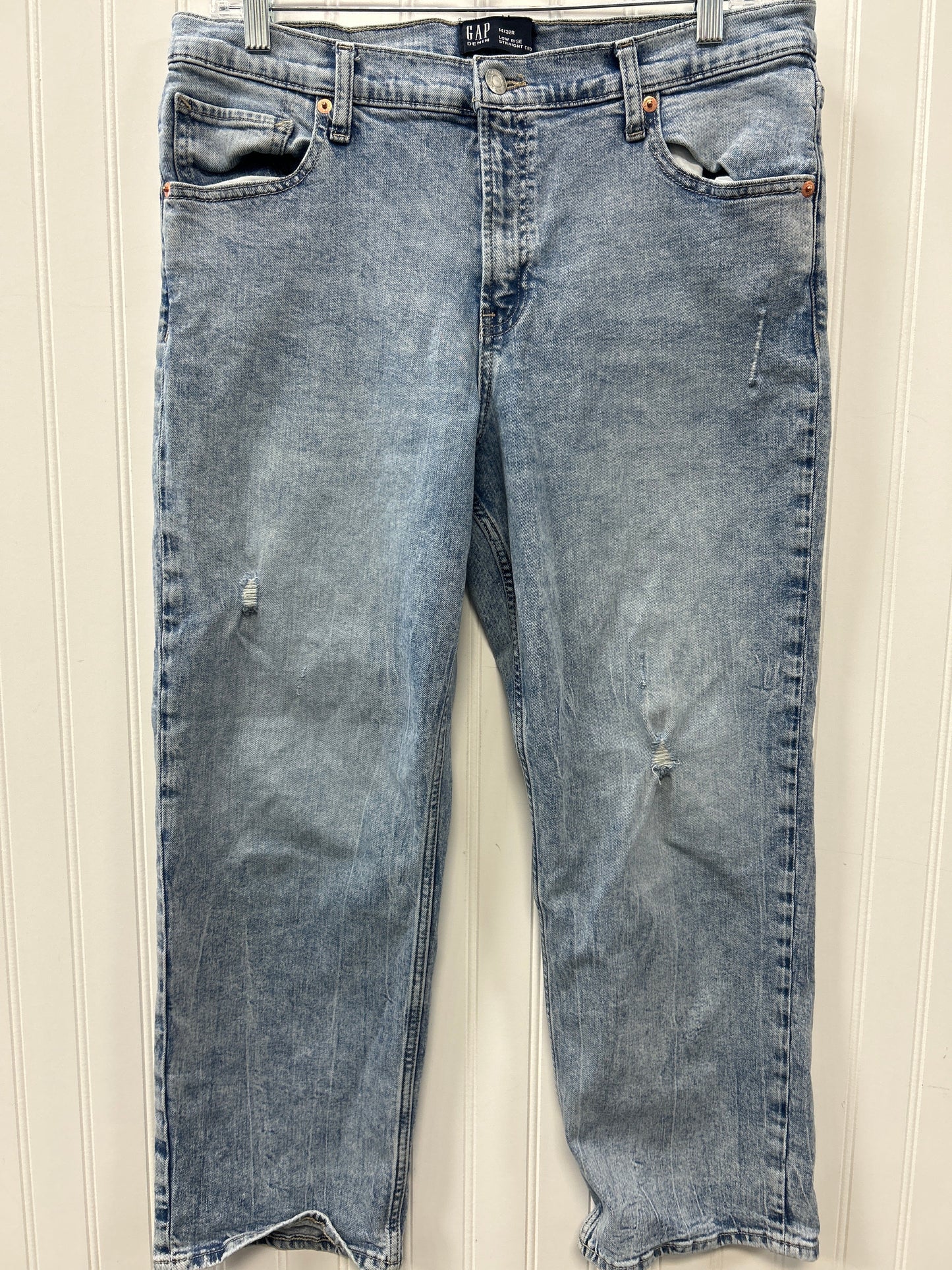 Jeans Straight By Gap In Blue Denim, Size:14