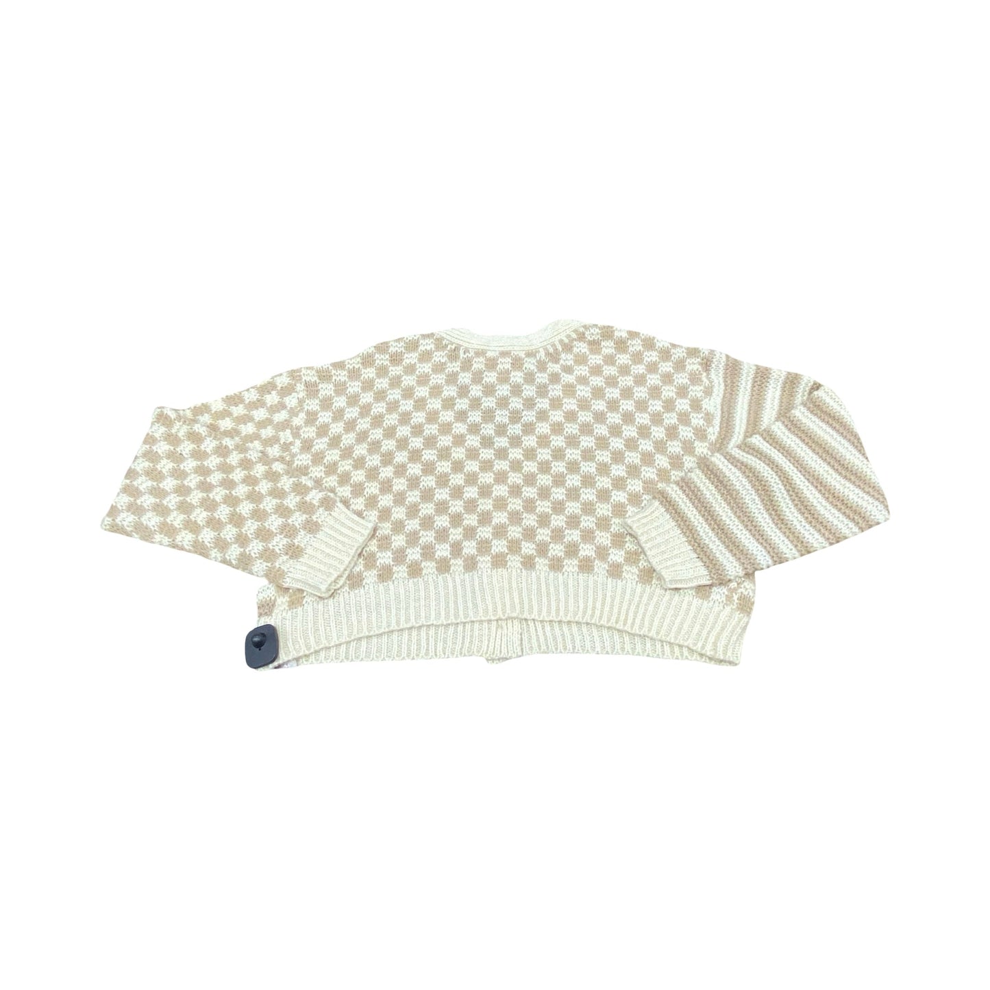 Sweater Cardigan By Butter Melon In Brown & Cream, Size:L