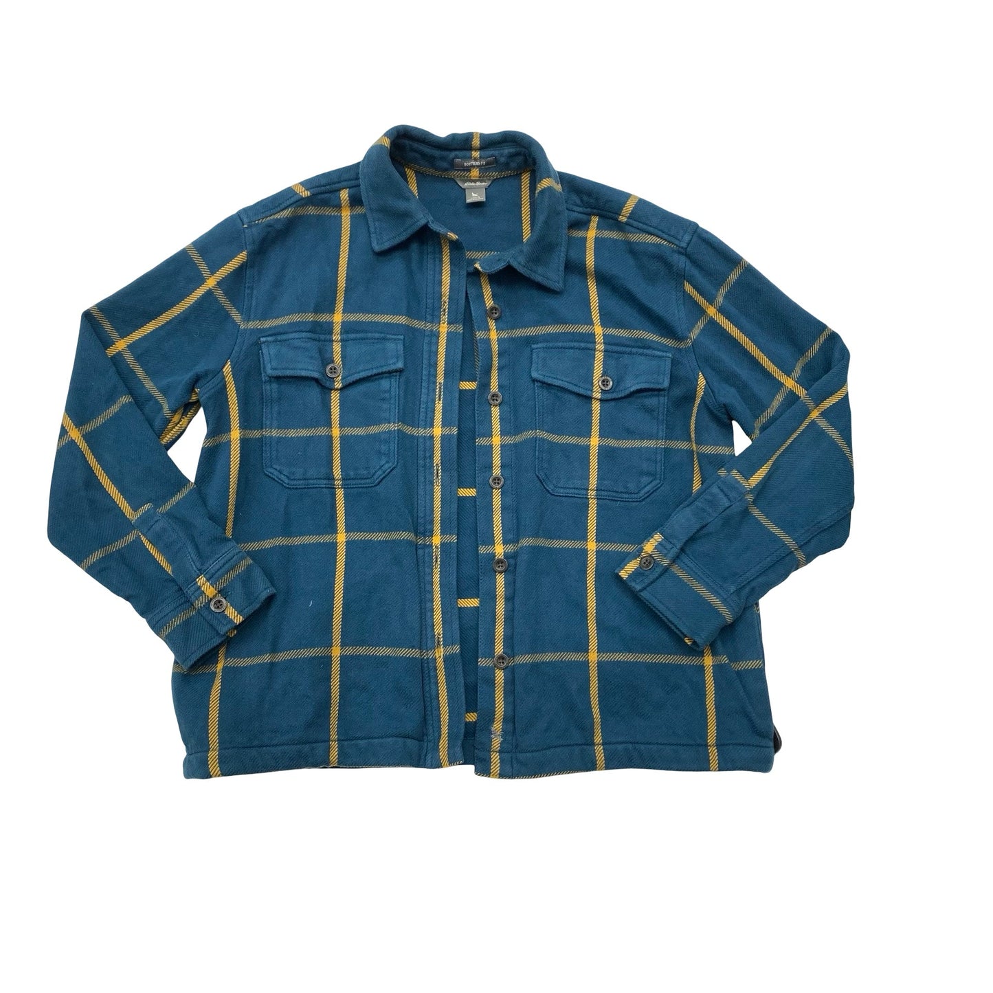 Jacket Shirt By Eddie Bauer In Plaid Pattern, Size:L