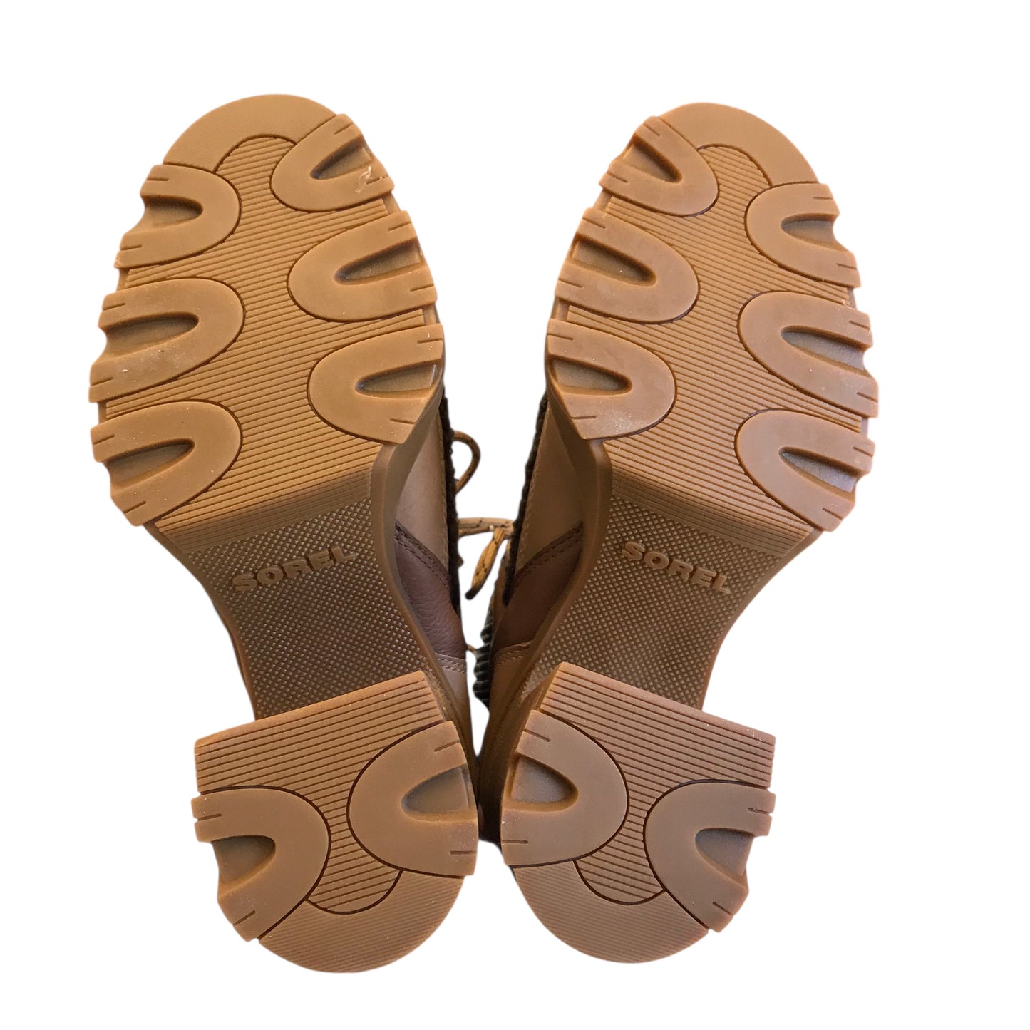 Boots Ankle Heels By Sorel In Brown & Tan, Size:5.5