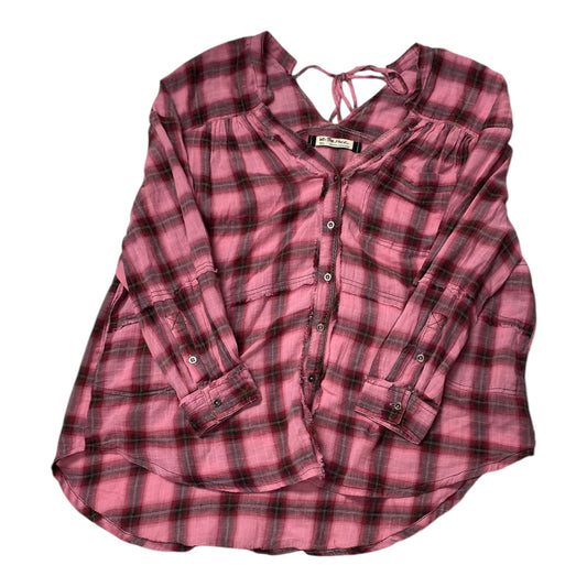 Top Ls By We The Free In Plaid Pattern, Size:S