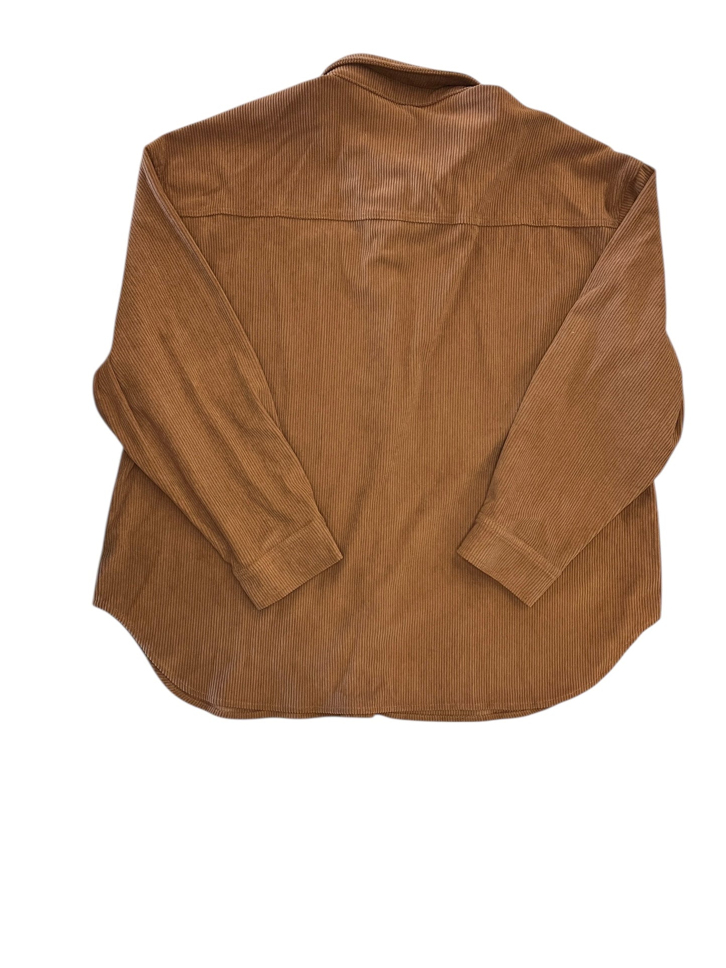 Jacket Shirt By Zyia In Brown, Size:Xxl