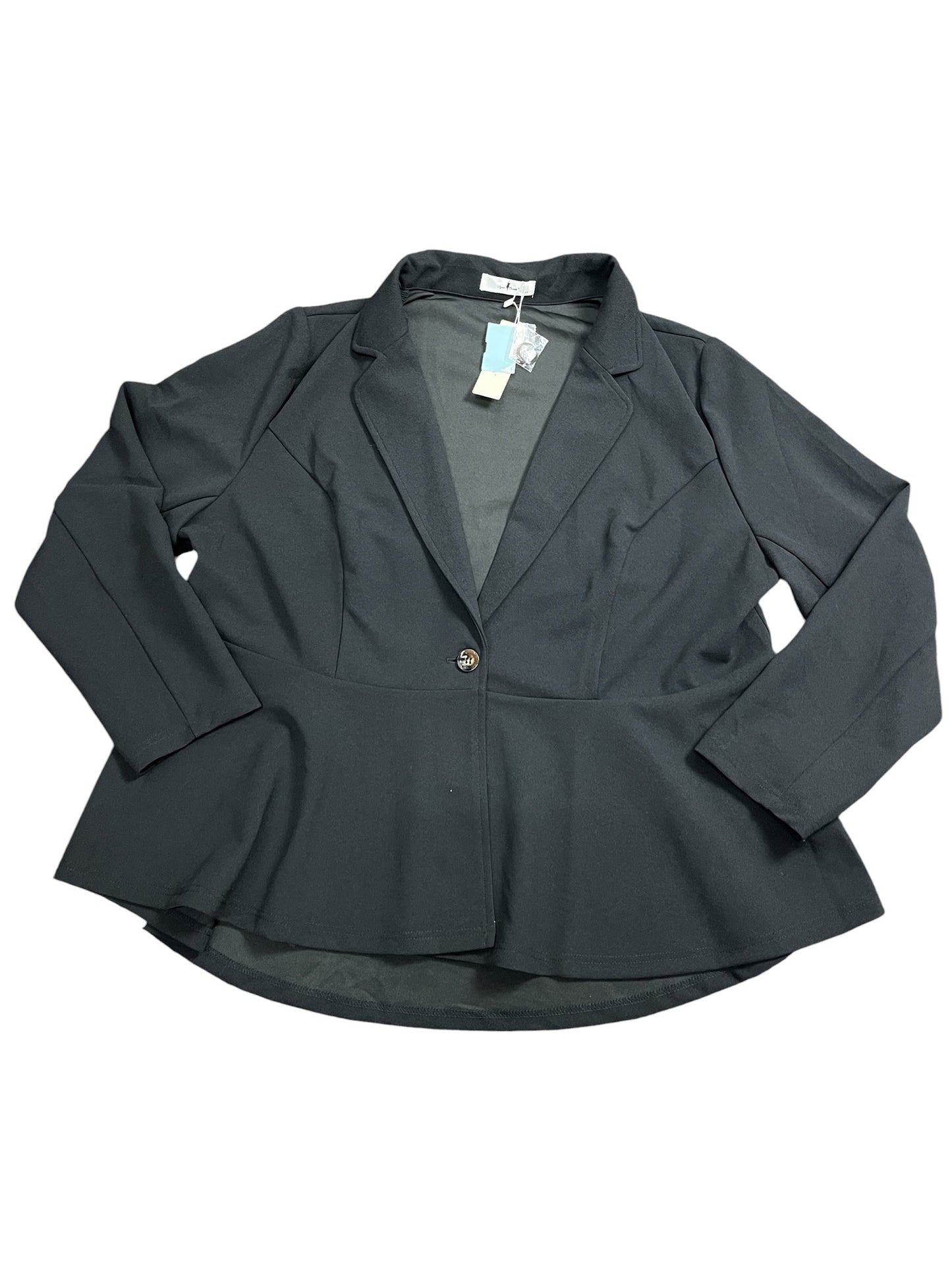 Blazer By Agnes Orinda In Black, Size:3X