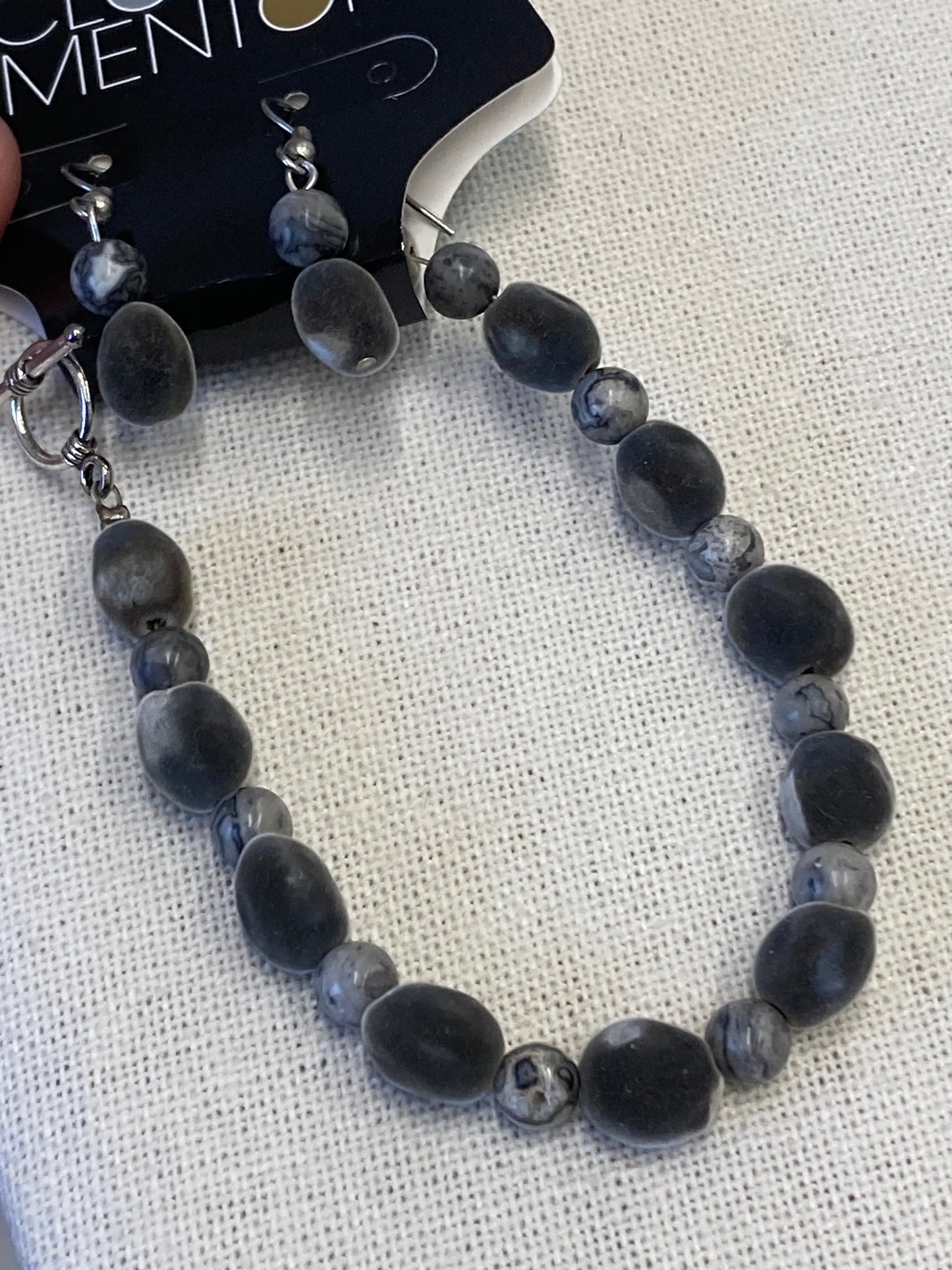 Bracelet Set In Grey, Size:02 Piece Set