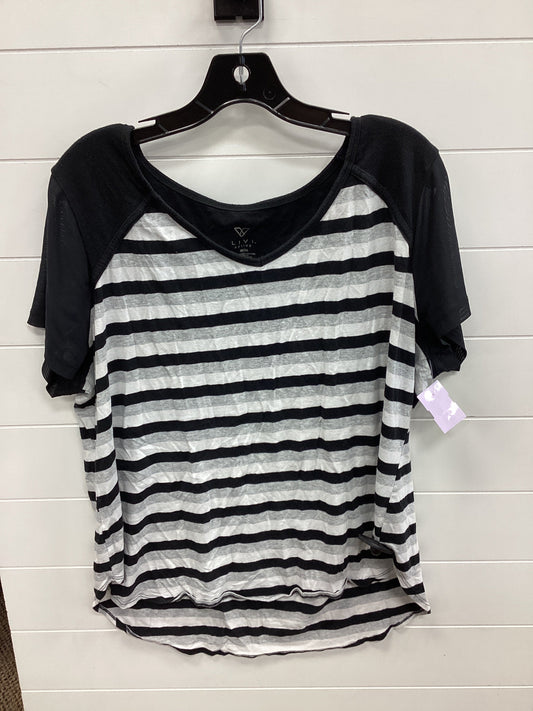Athletic Top Ss By Livi Active In Black & White, Size:2X