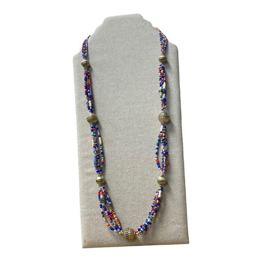 Necklace Other By Chicos In Blue & Gold