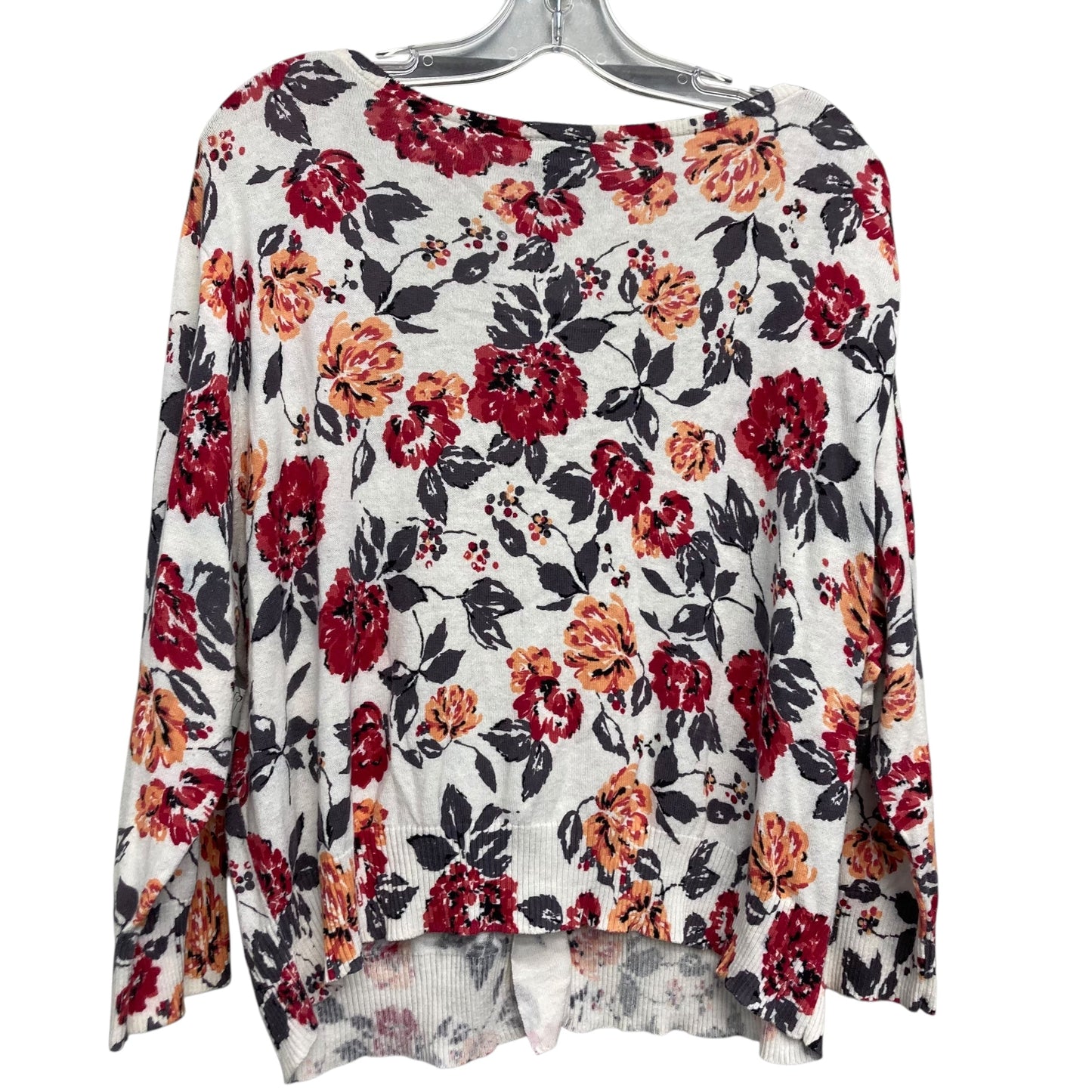 Sweater Cardigan By Torrid In Floral Print, Size:3X