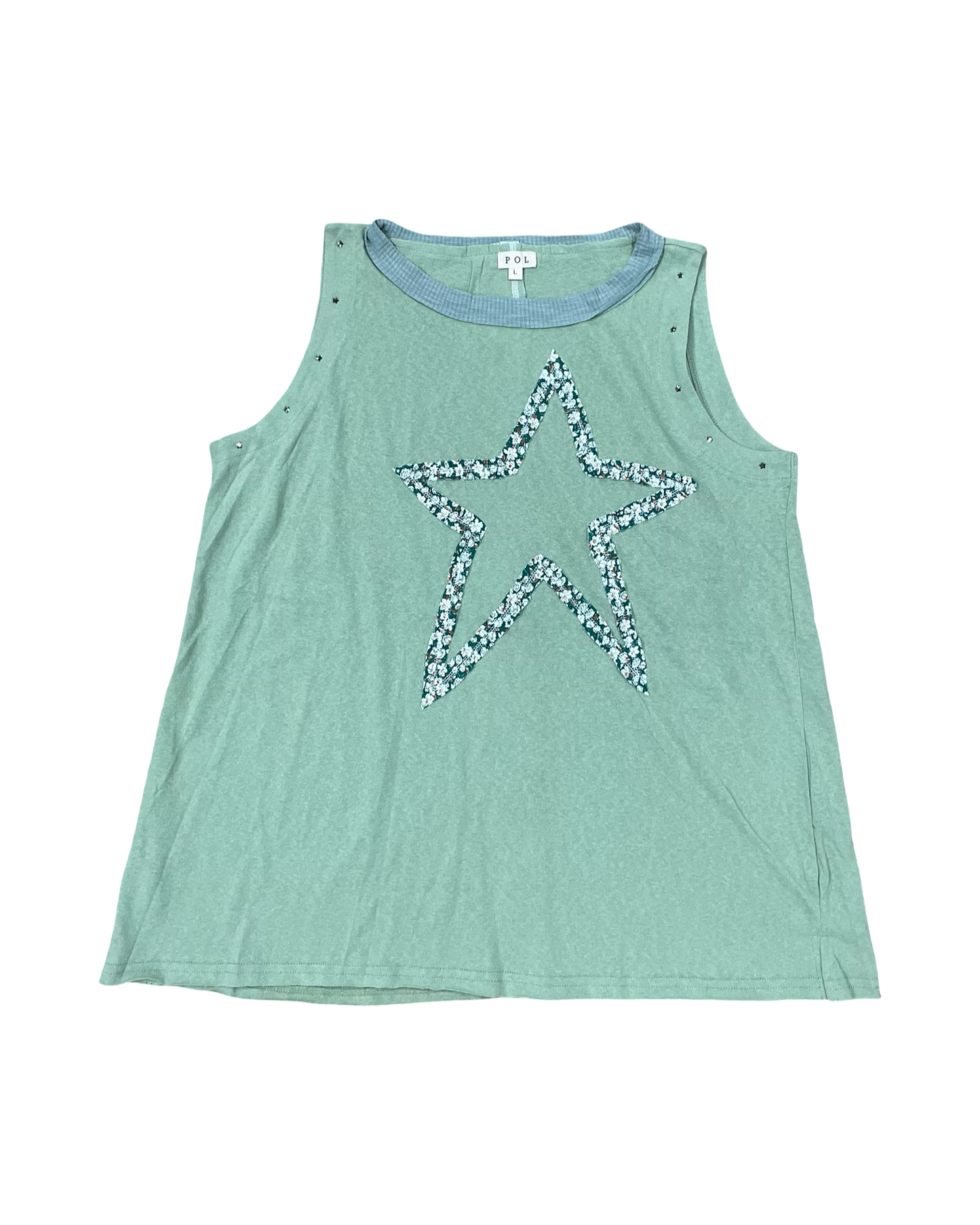 Blouse Sleeveless By Pol In Green, Size:L
