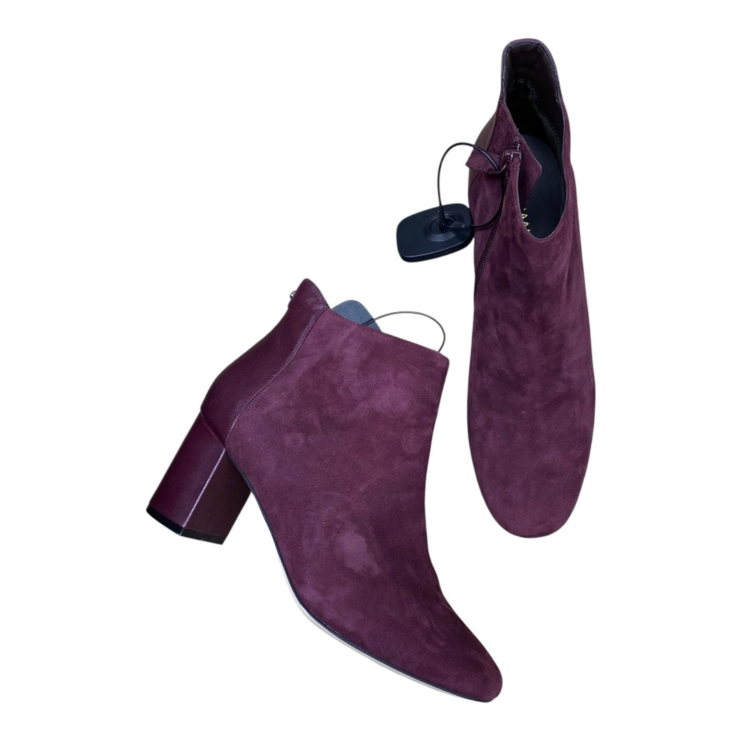 Boots Ankle Heels By Cole-Haan In Purple, Size:7.5