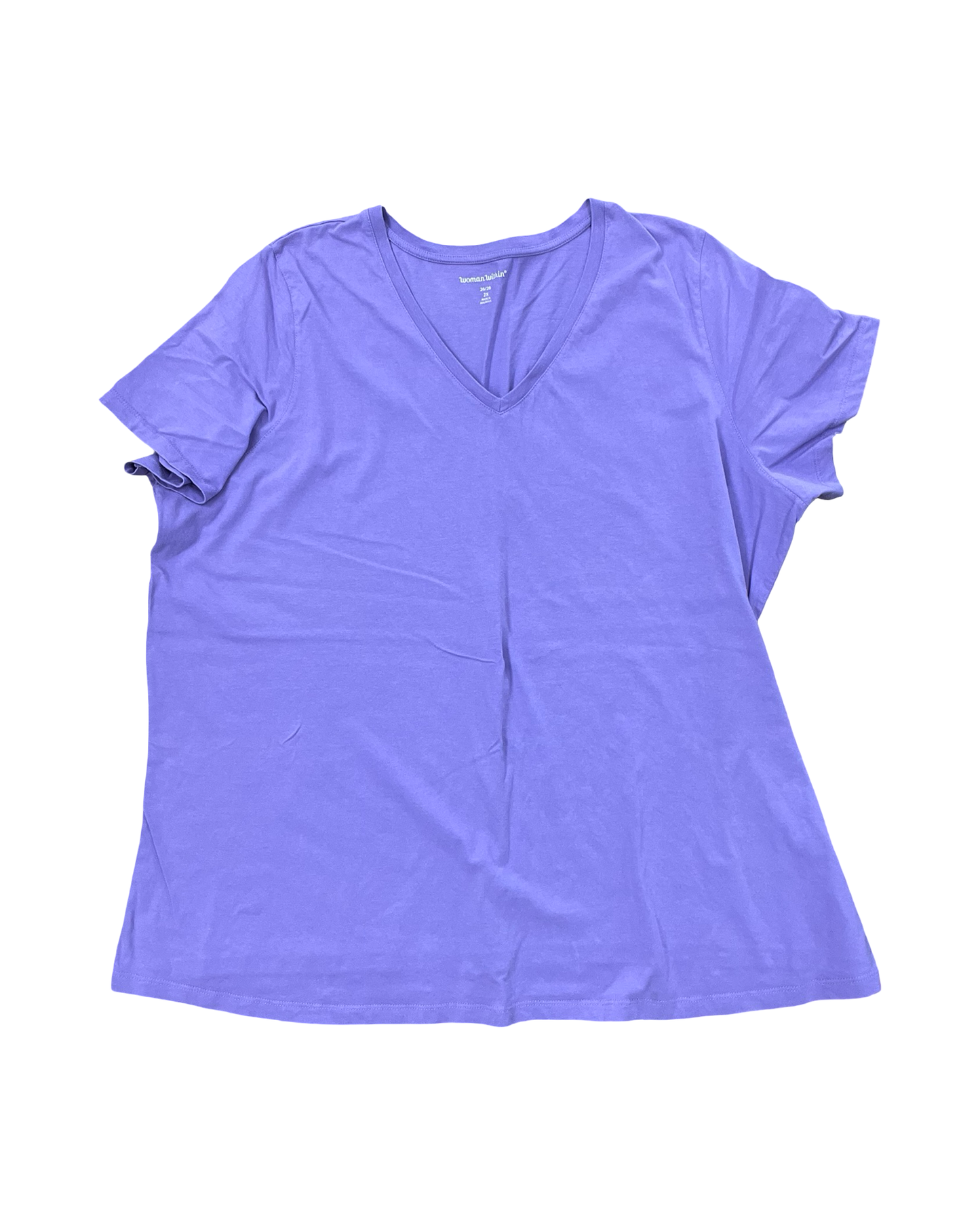 Top Ss Basic By Woman Within In Purple, Size:2X