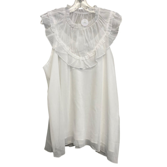 Top Sleeveless In White, Size:Xl