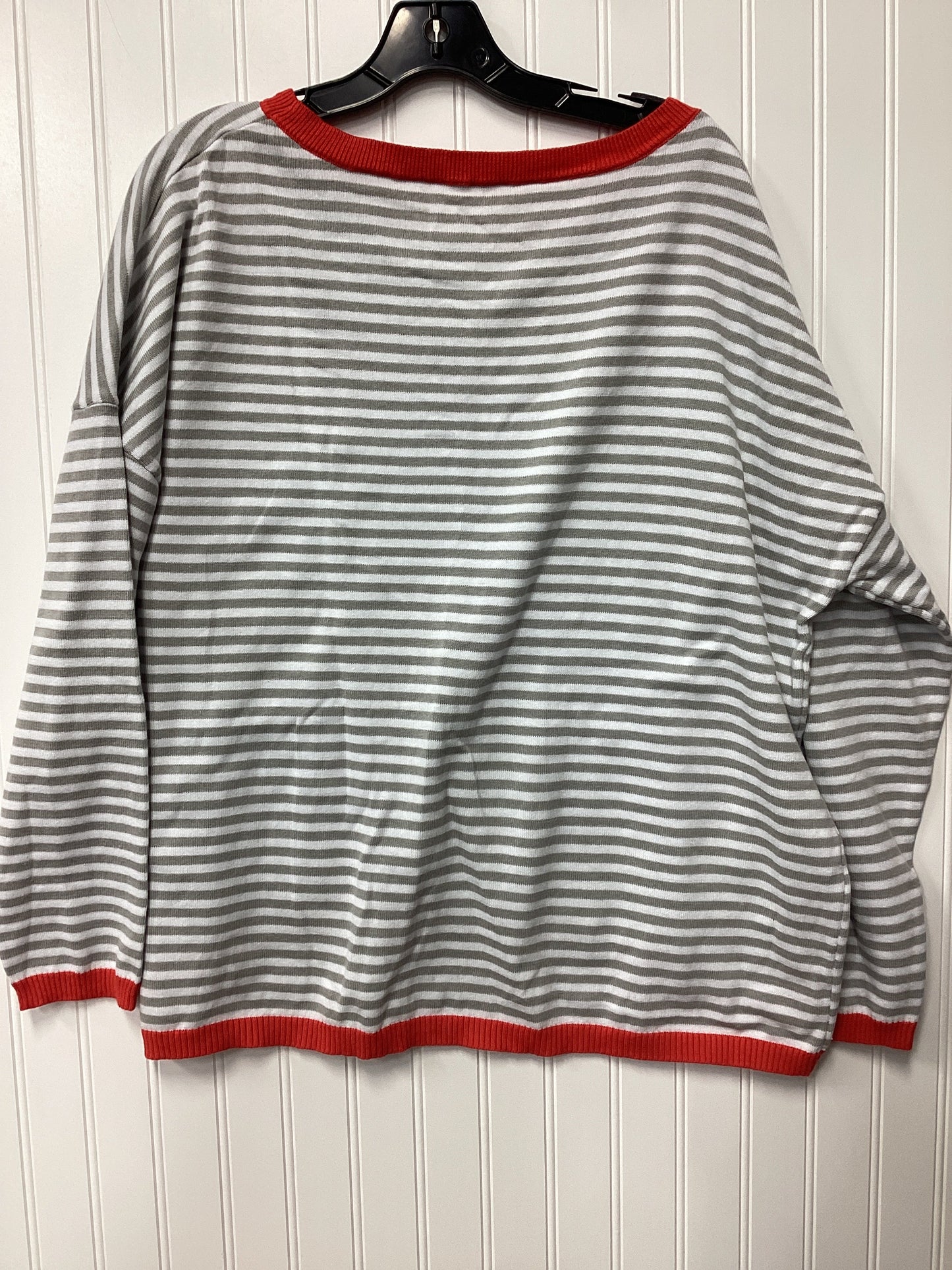 Top Ls By Clothes Mentor In Grey & White, Size:Xl