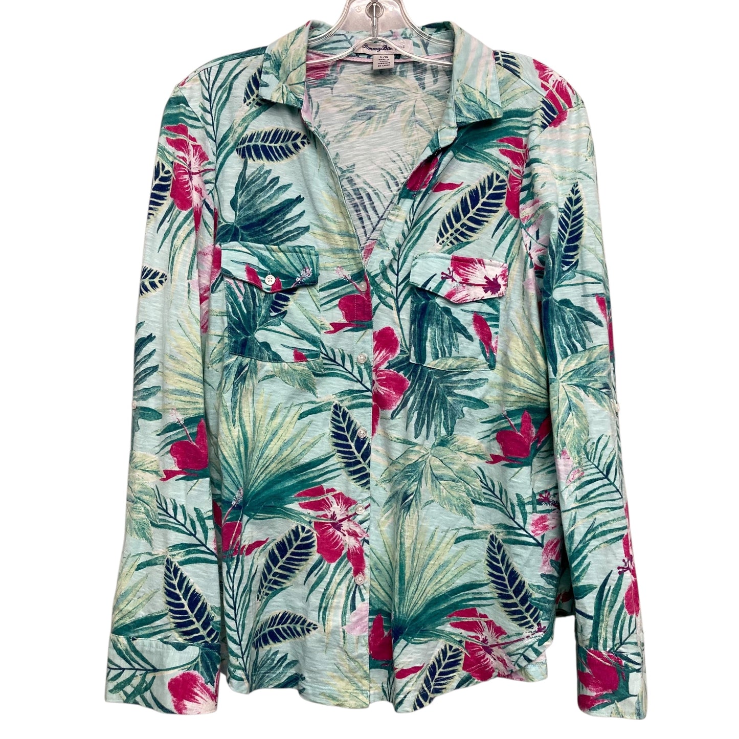 Top Ls By Tommy Bahama In Green & Pink, Size:L