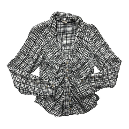 Top Ls By Pilcro In Checkered Pattern, Size:S