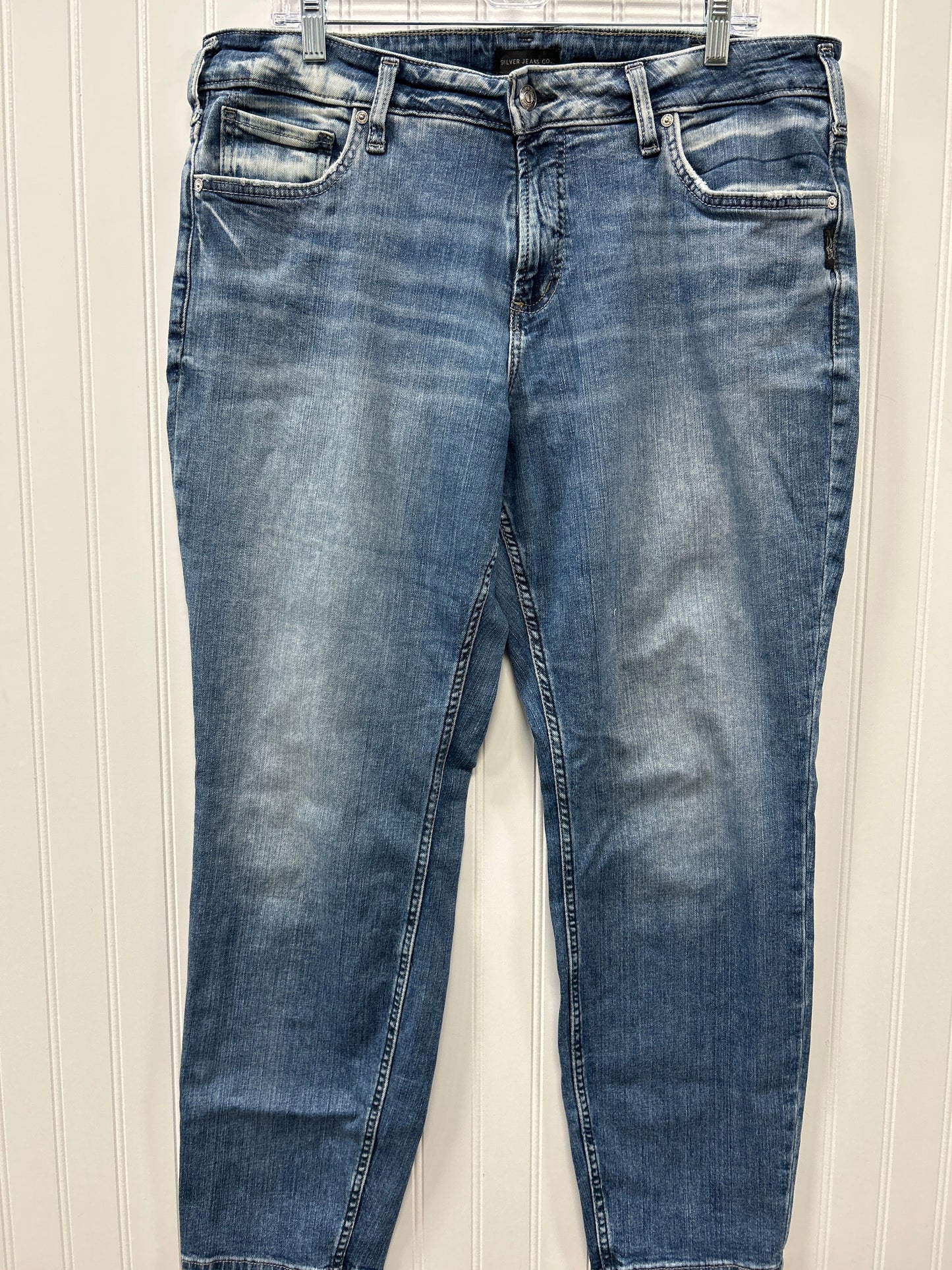 Jeans Straight By Silver In Blue Denim, Size:16L