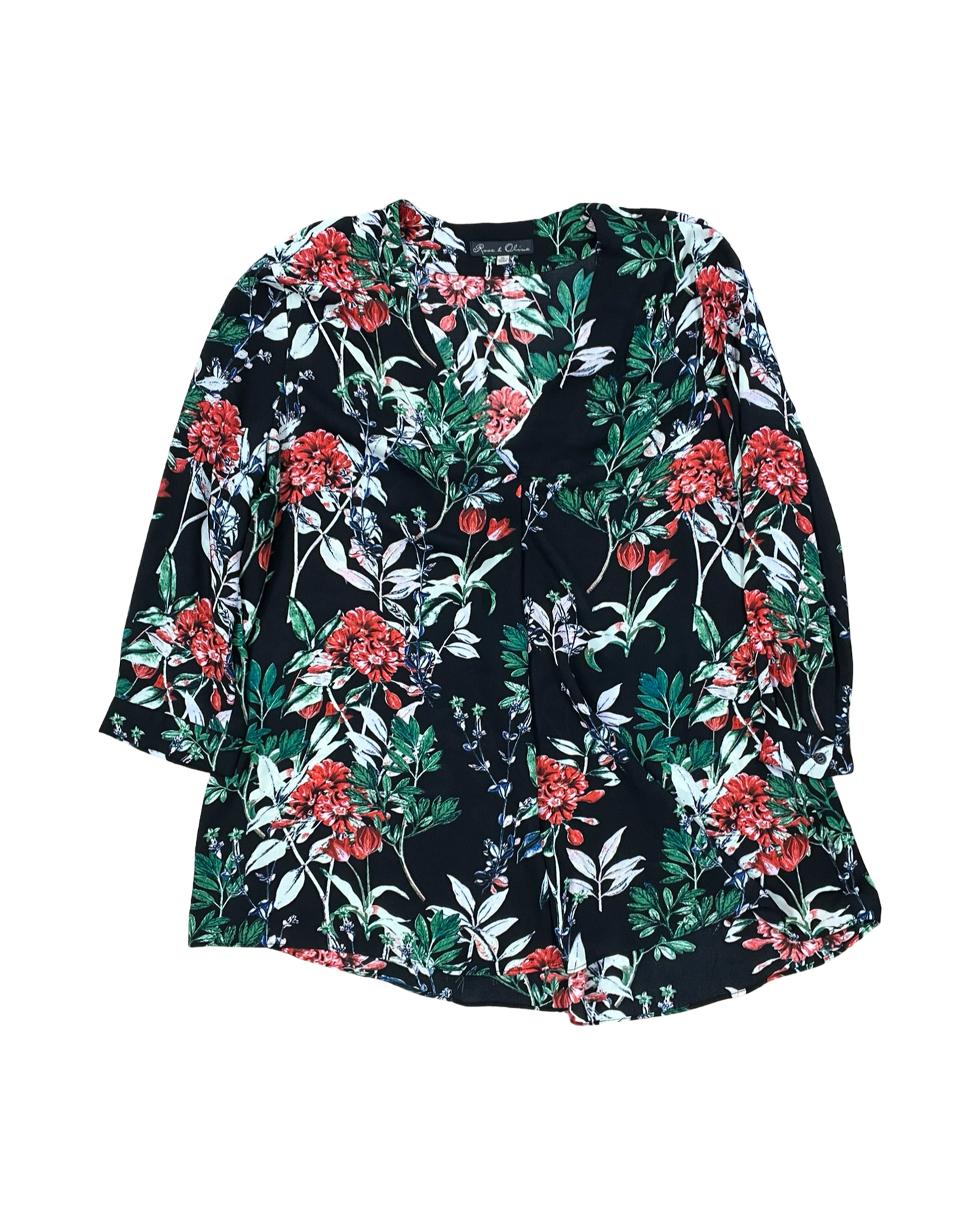 Top Ls By Rose And Olive In Black & Green, Size:Xl