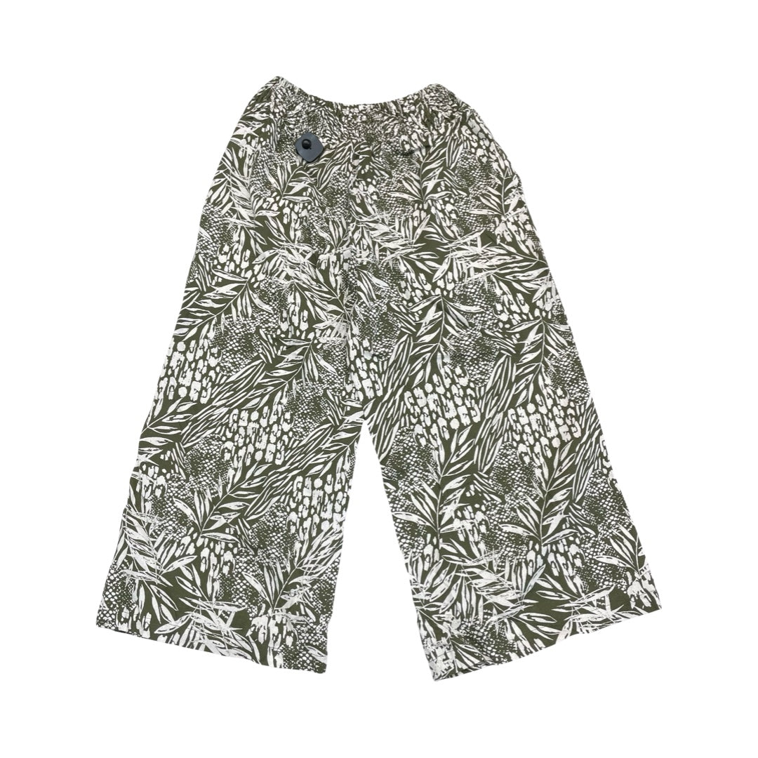 Pants Wide Leg By Tahari In Green & White, Size:L