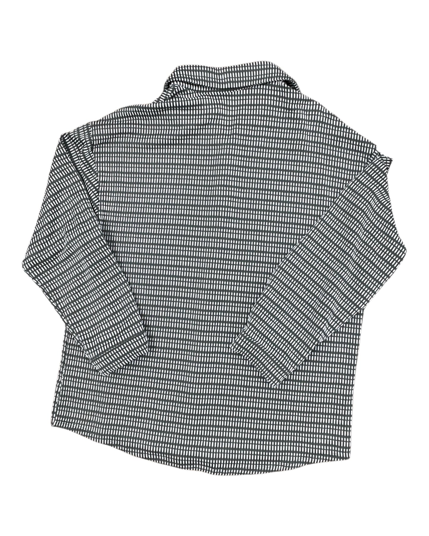 Blouse Ls By Clothes Mentor In Green & White, Size:L
