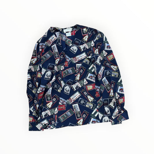 Blouse Ls By Liz Claiborne In Blue, Size:M