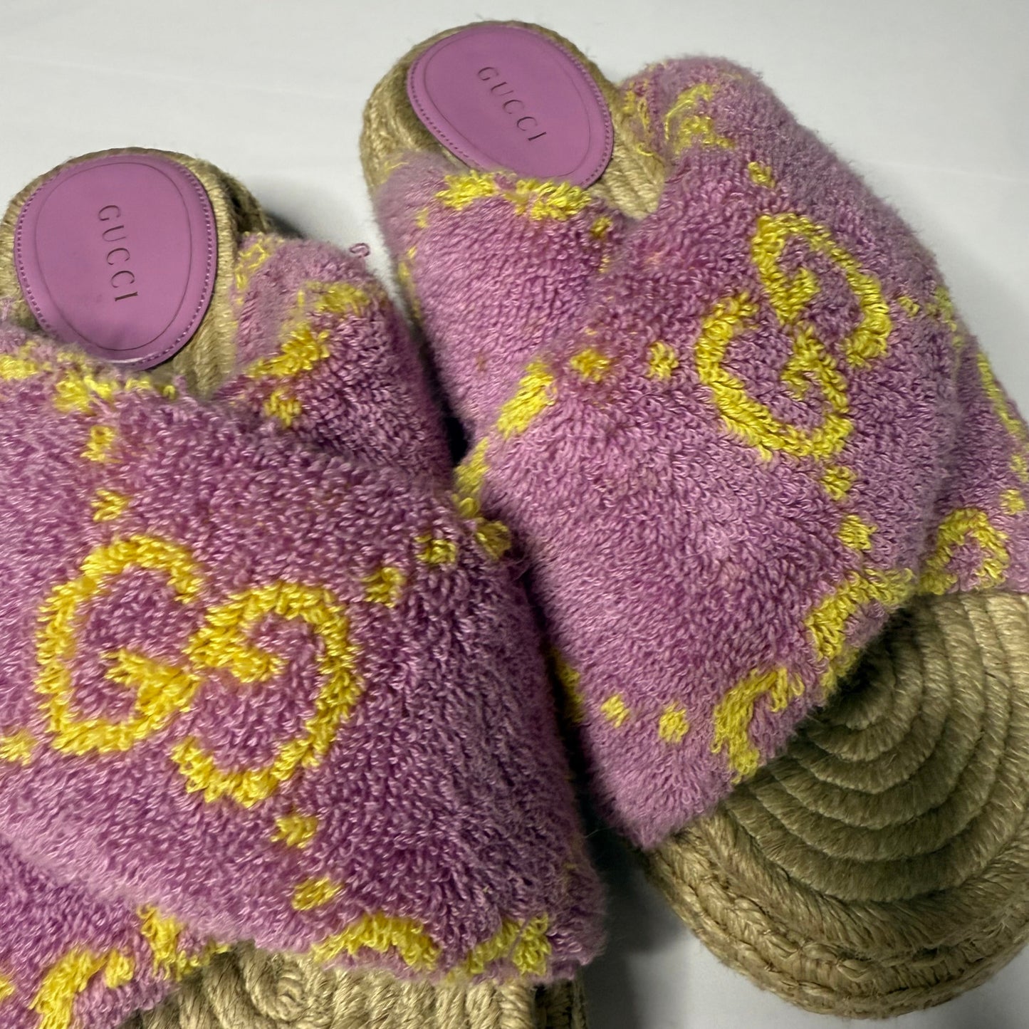 Sandals Luxury Designer By Gucci In Purple, Size: 8