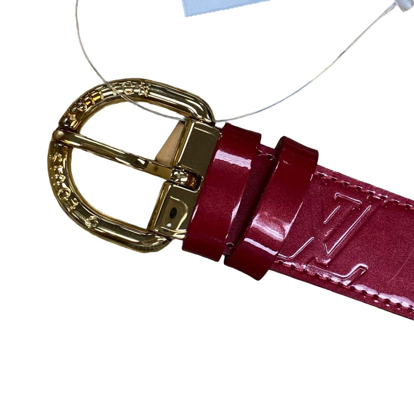 Belt Luxury Designer By Louis Vuitton In Vernis Red, Size: 90