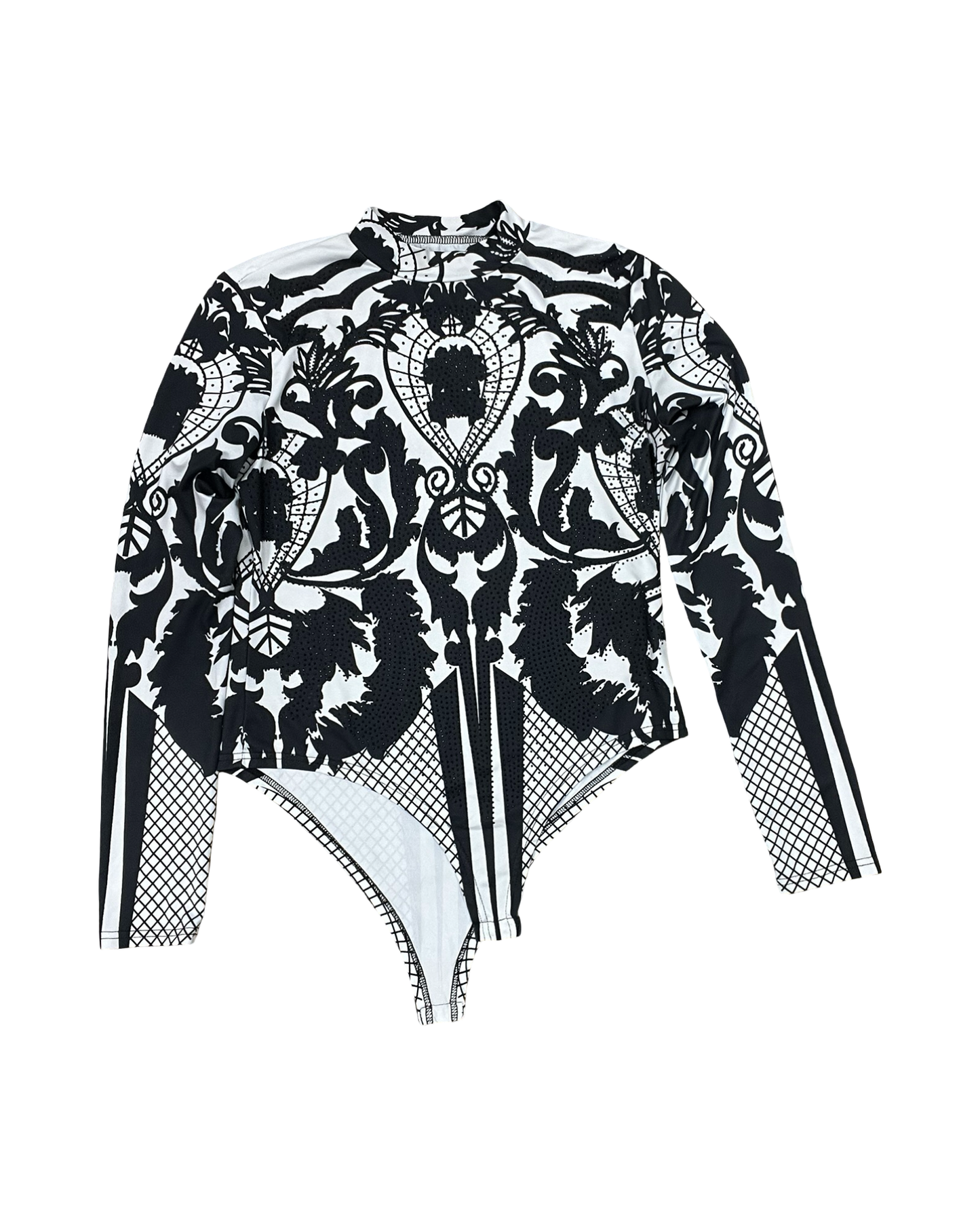 Bodysuit By Clothes Mentor In Black & White, Size:L