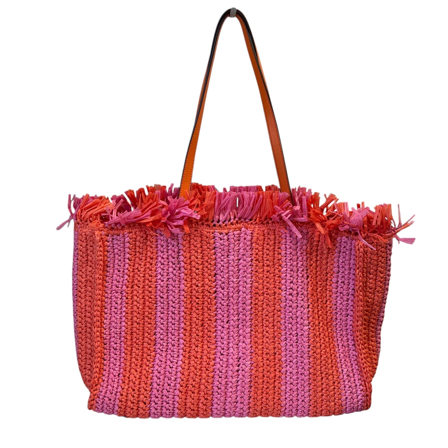 Tote Designer By Kate Spade In Orange & Pink, Size:Large