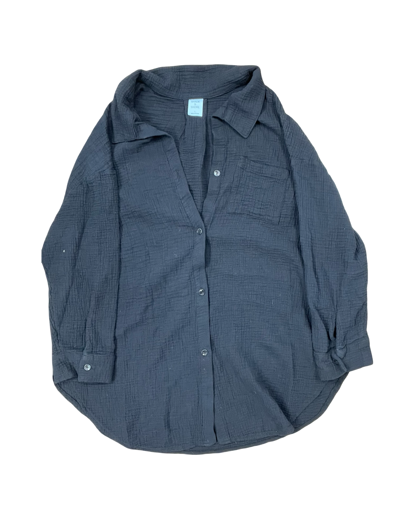 Blouse Ls By Shade & Shore In Black, Size:L