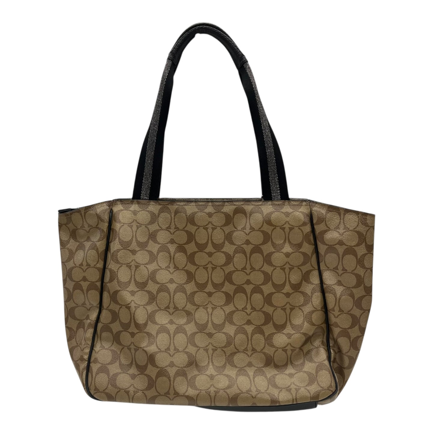 Handbag Designer By Coach In Black & Brown, Size:Large