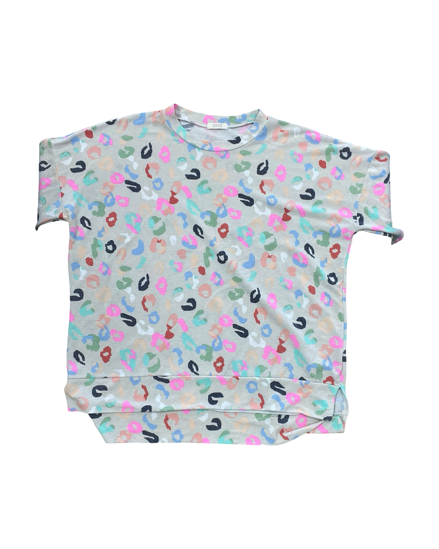 Top 3/4 Sleeve By Oddi In Grey & Pink, Size:M