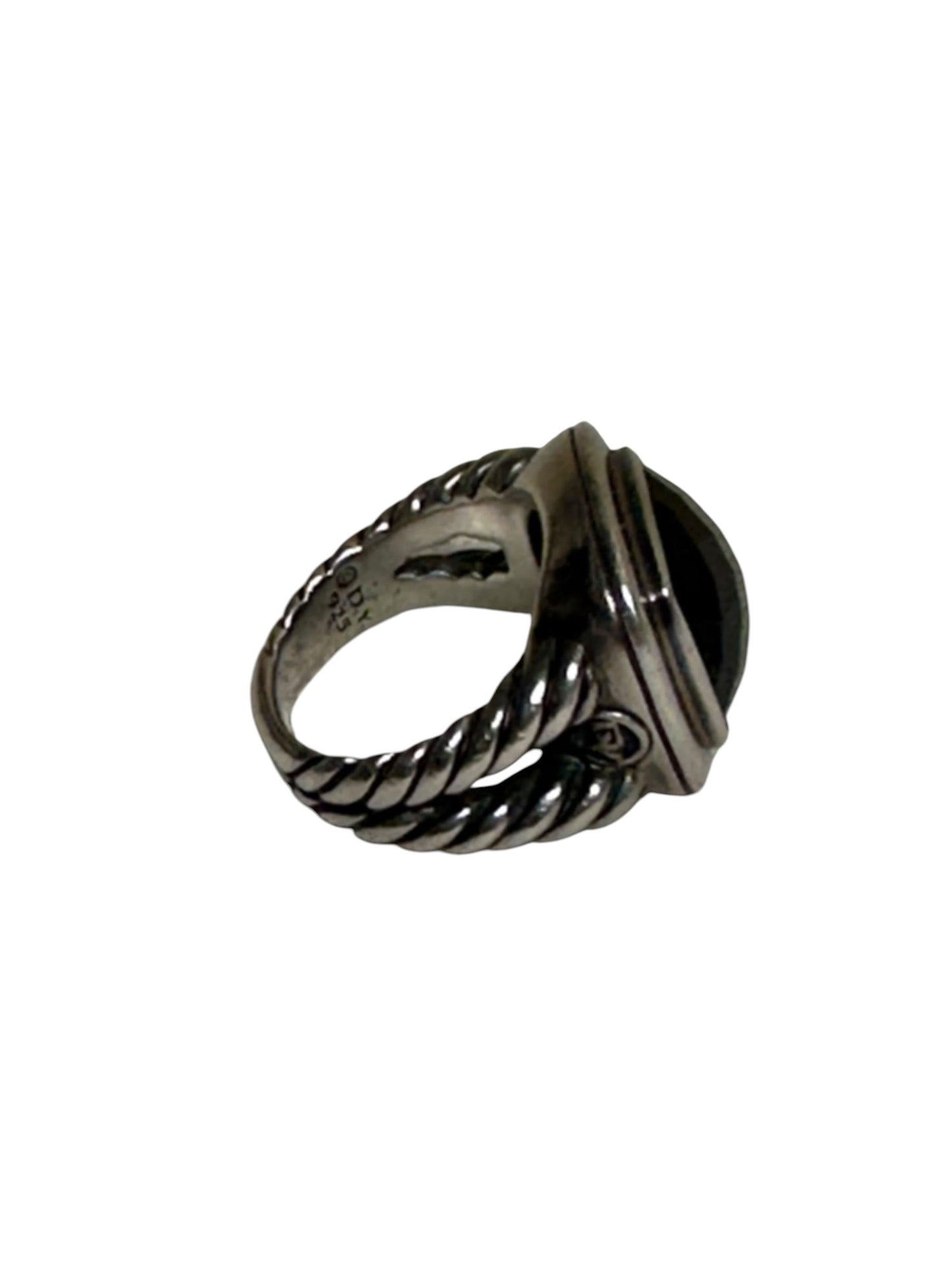Ring Luxury Designer By David Yurman In Black & Silver Size: 7