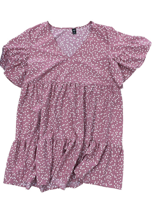 Dress Casual Midi By Shein In Pink & White, Size:Xl