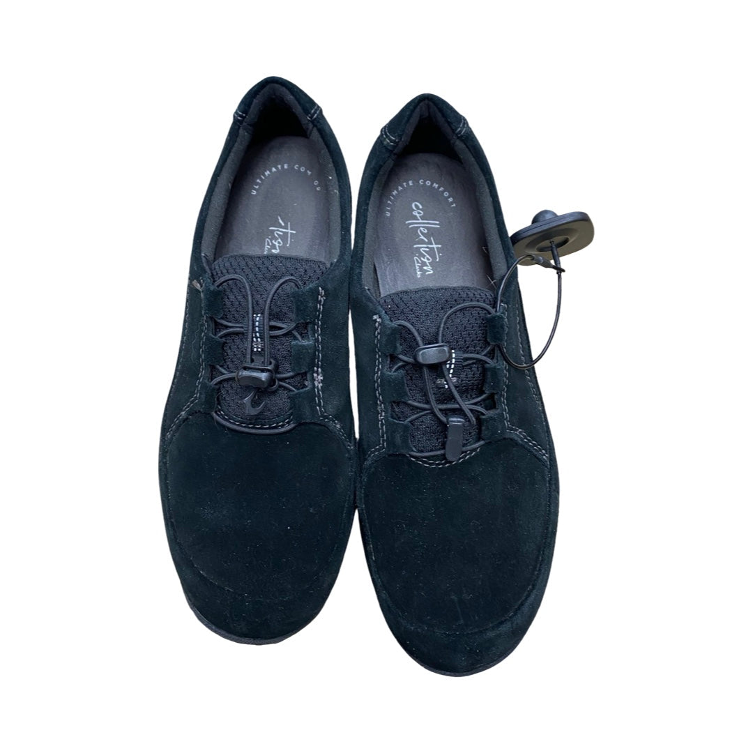 Shoes Flats By Clarks In Black, Size:8