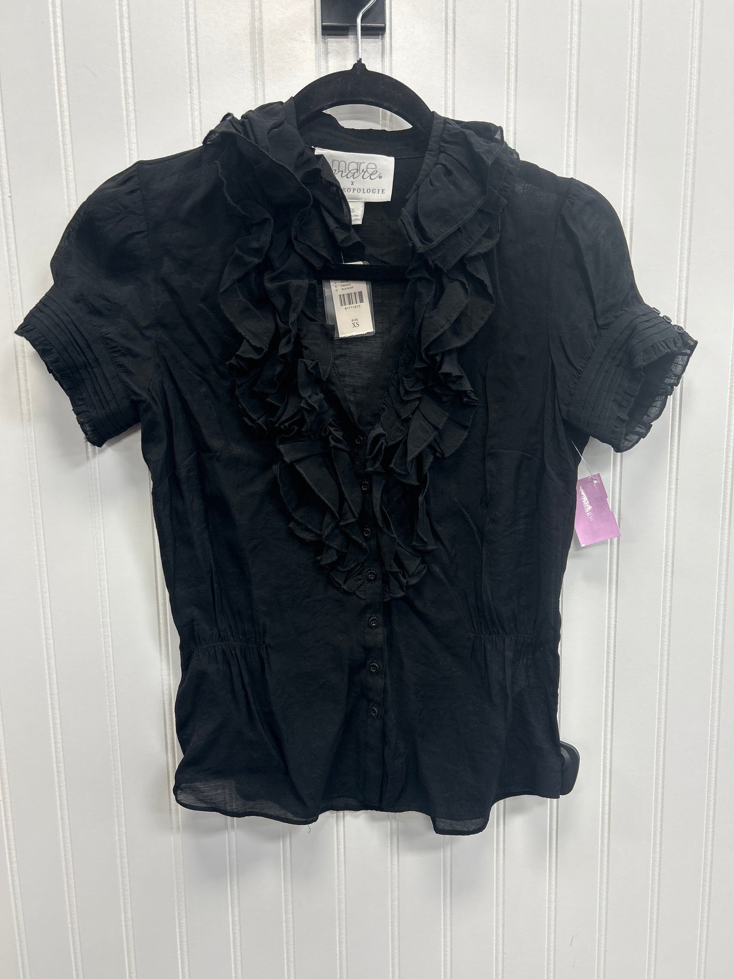 Blouse Ss By Anthropologie In Black, Size:Xs
