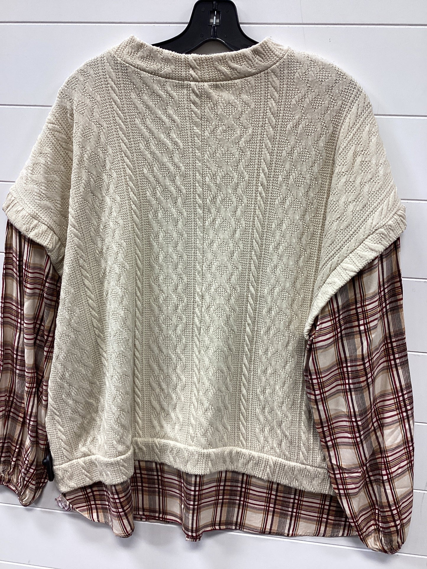 Top Ls By Maurices In Cream & Red, Size:2X