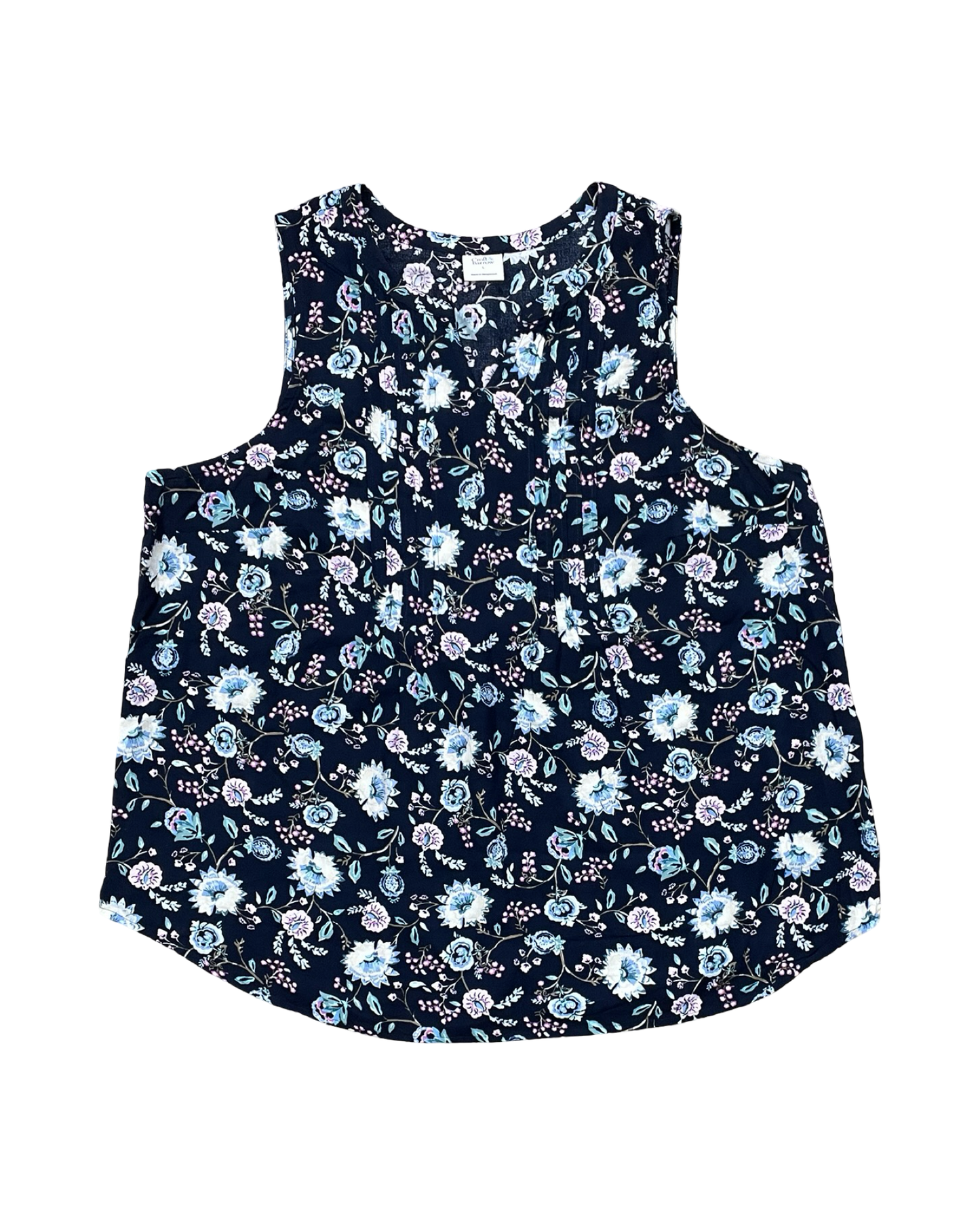 Top Sleeveless By Croft And Barrow In Blue, Size:L