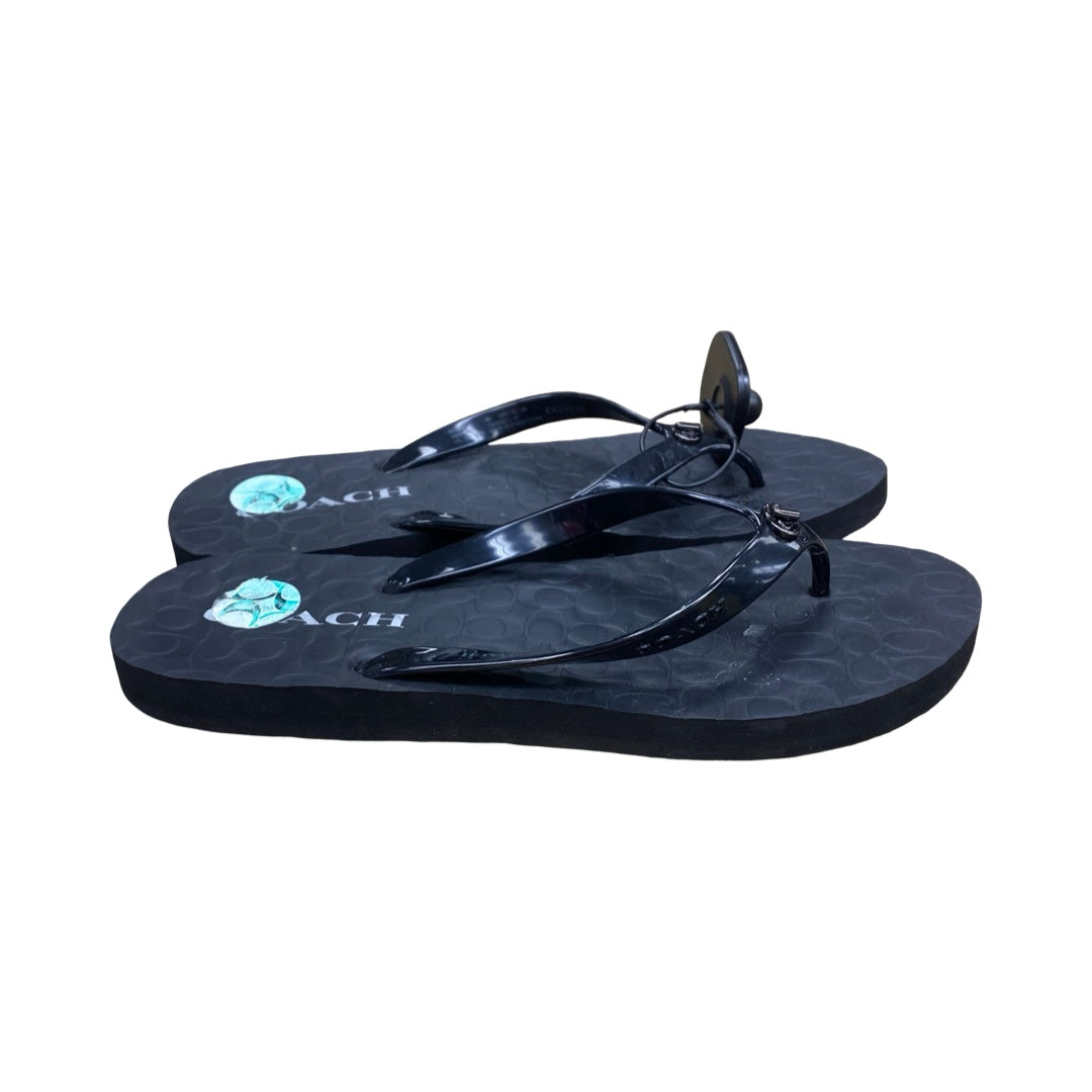 Sandals Designer By Coach In Black, Size:8