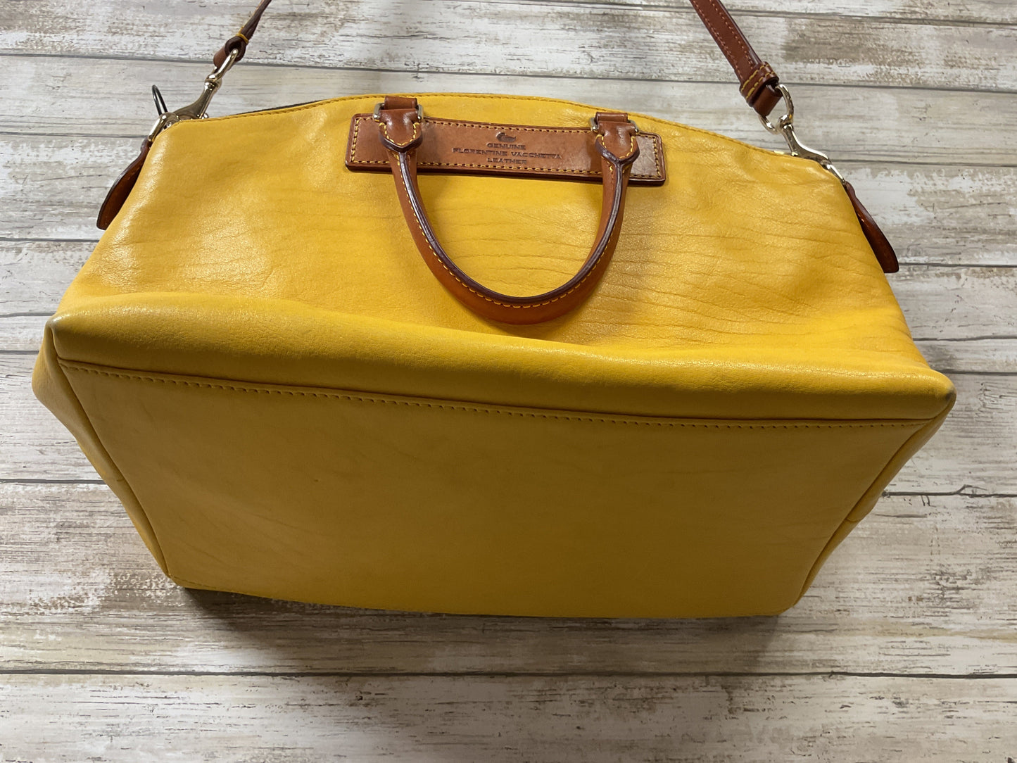 Handbag Designer By Dooney And Bourke In Yellow, Size:Medium
