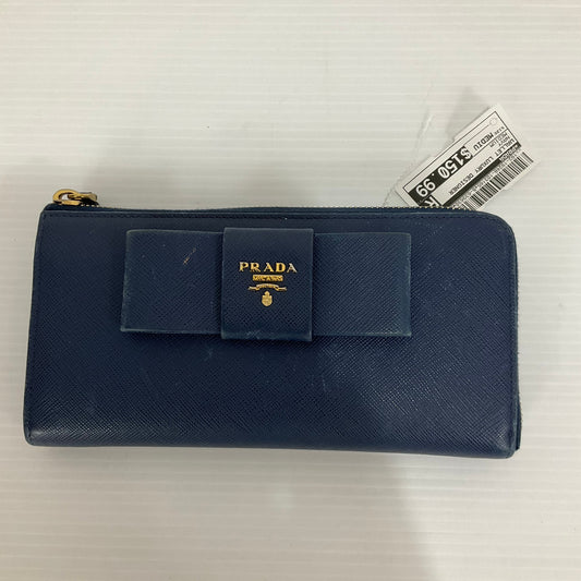 Wallet Luxury Designer By Prada In Navy, Size:Medium